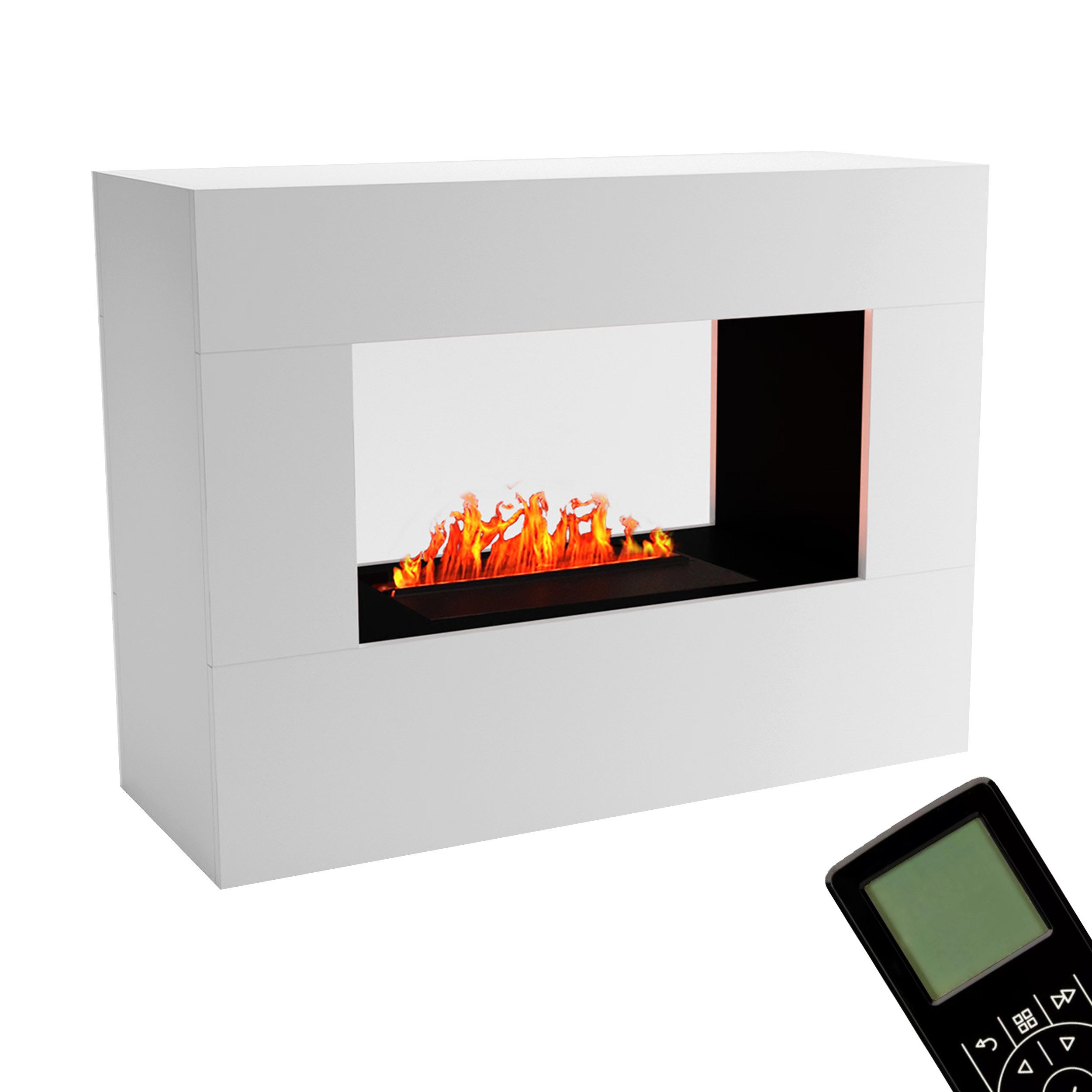GLOW FIRE Elektrokamin Konsalik Wasserdampf Kamin, Elektrischer Kamin, Wasserdampfkamin mit 3D Feuer und Knisterfunktion