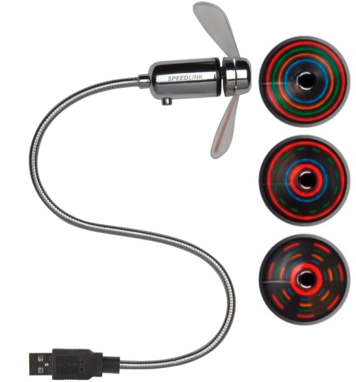 Speedlink Mini USB-Ventilator Mini USB-Ventilator mit LED Licht Abkühlung  Lüfter, Tisch-Ventilator
