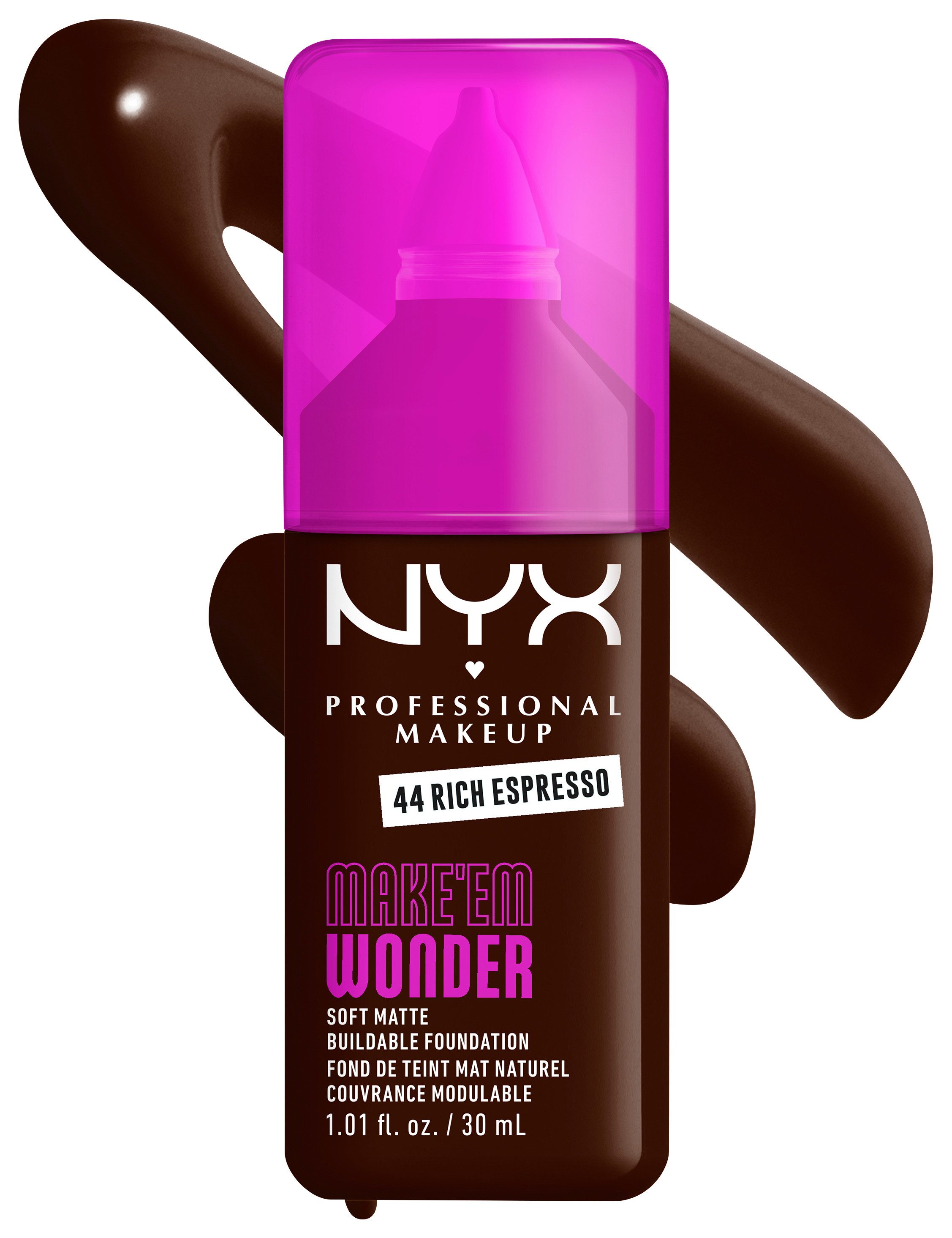 NYX PROFESSIONAL MAKEUP Foundation MAKE 'EM WONDER FOUNDATION, perfekter No-Makeup-Makeup-Look bis zum Full Glam