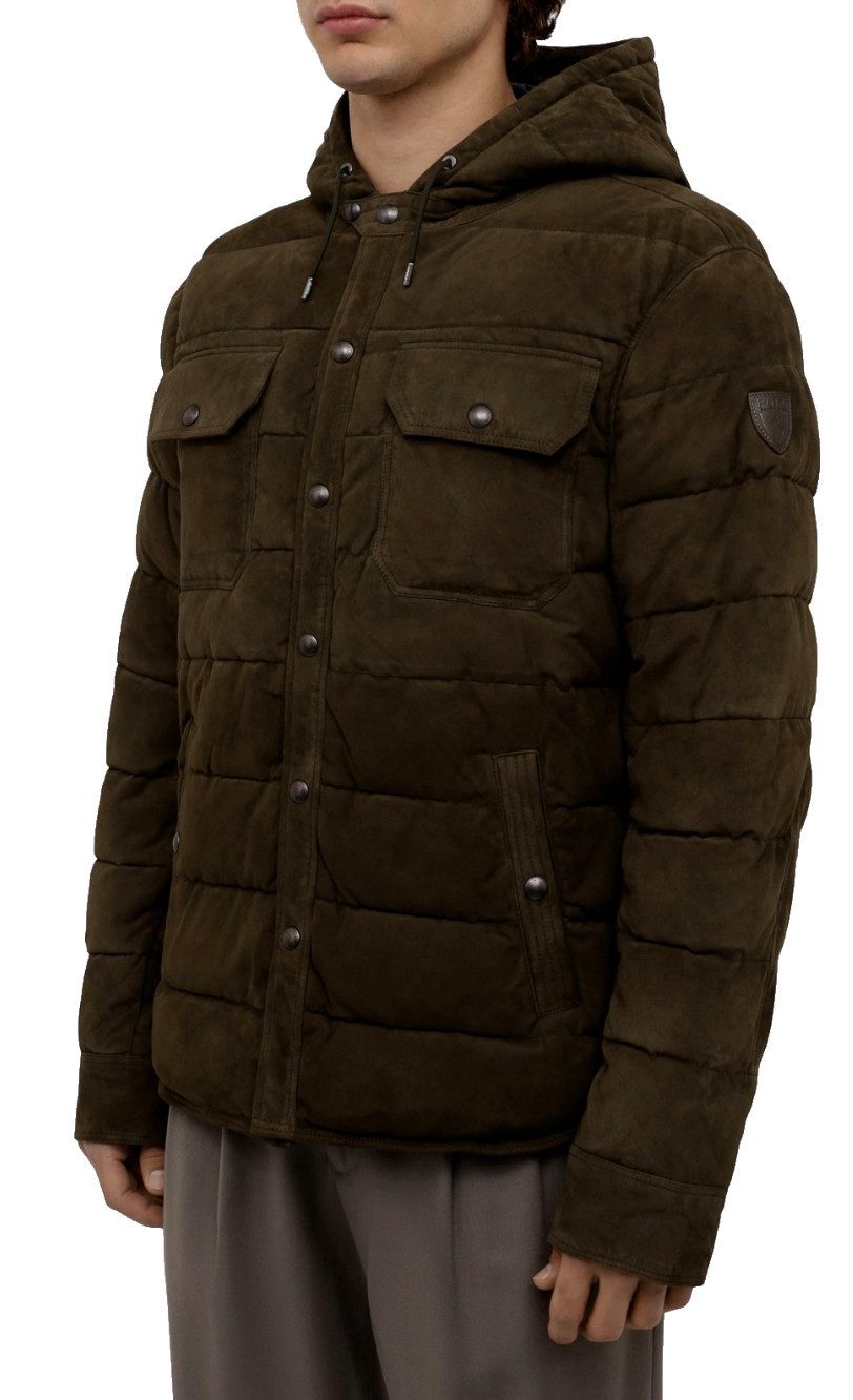 Polo Ralph Lauren Winterjacke Daunen Jacke Leder Daunen Steppacke Bomber Parka Coat