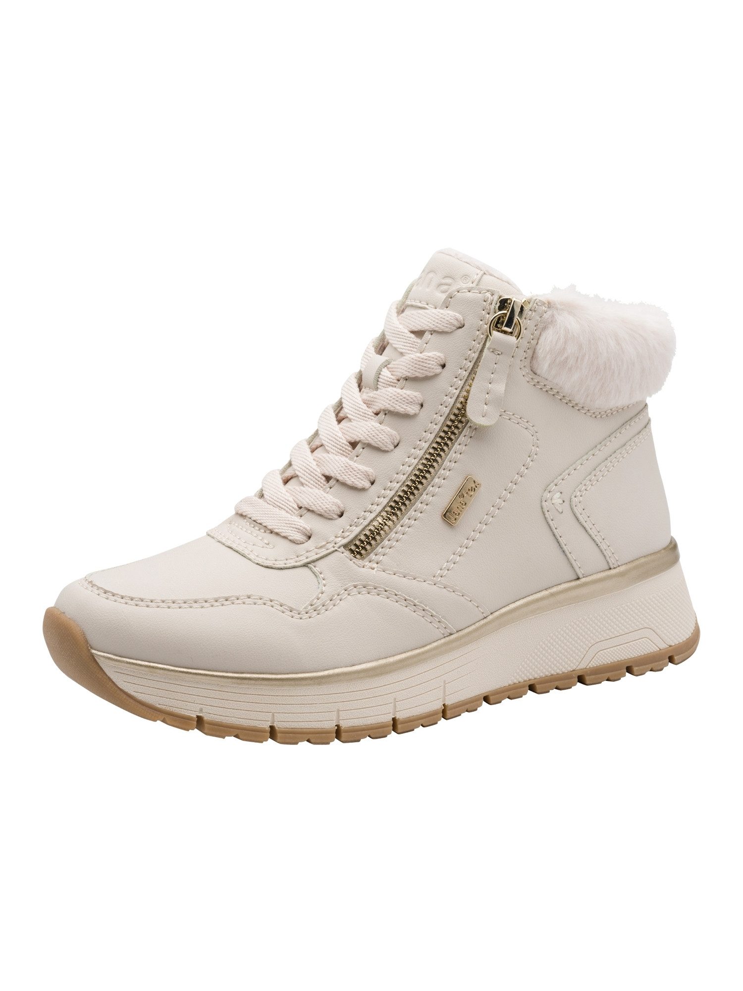 Tex, Removable Sock, Vegan, Mehrweite mit Absatz Schnürstiefelette