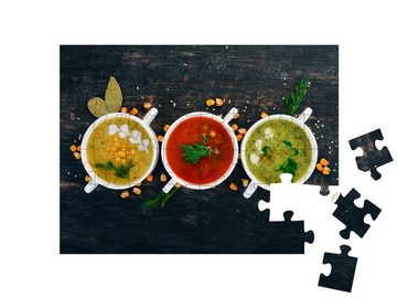 puzzleYOU Puzzle Verschiedene heiße Gemüsesuppen, 48 Puzzleteile, puzzleYOU-Kollektionen Essen und Trinken