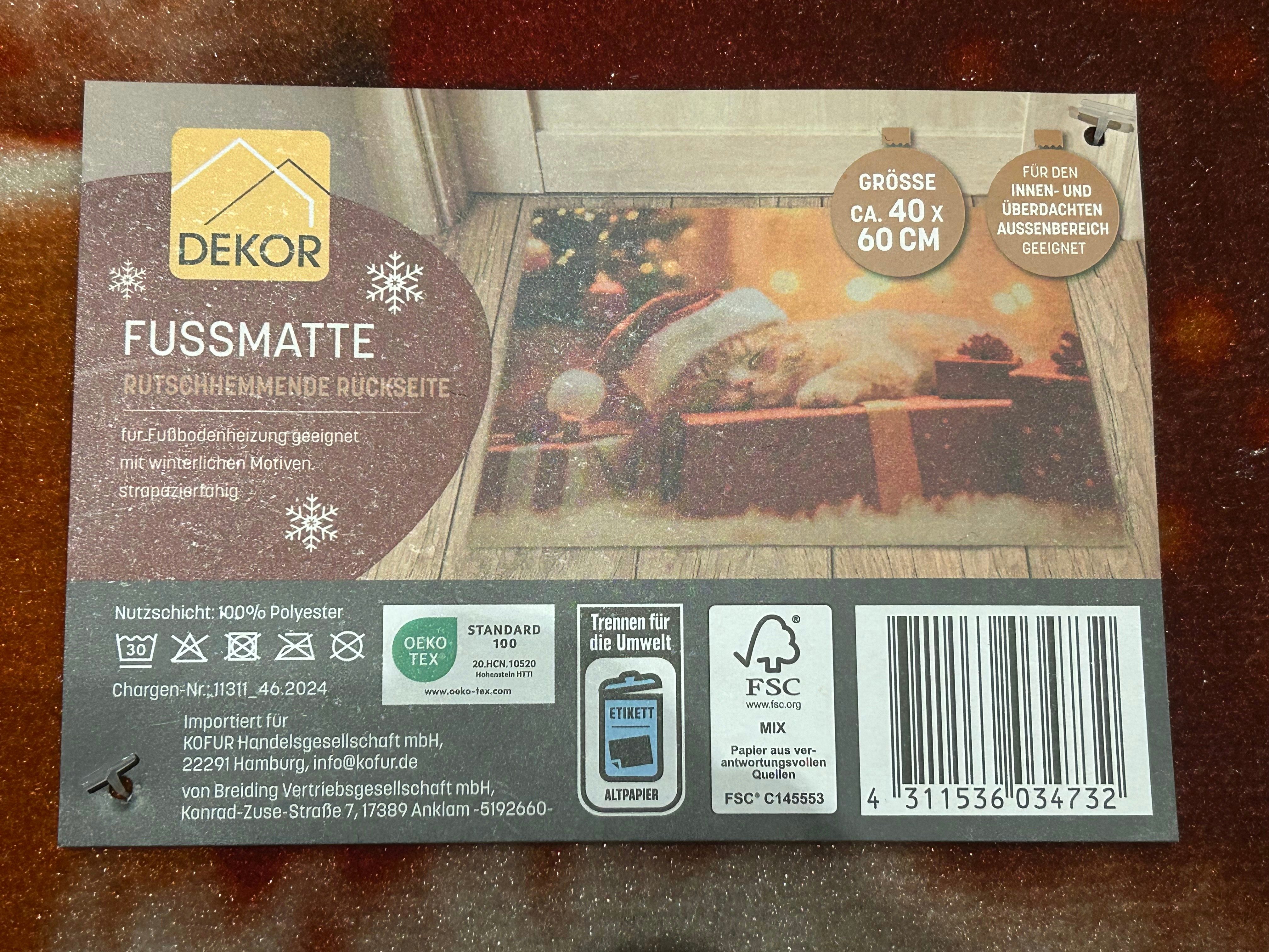 Kofur Handelsgesellschaft mbH Fußmatte Fussmatte Weihnachten Weihnachtsmoti günstig online kaufen