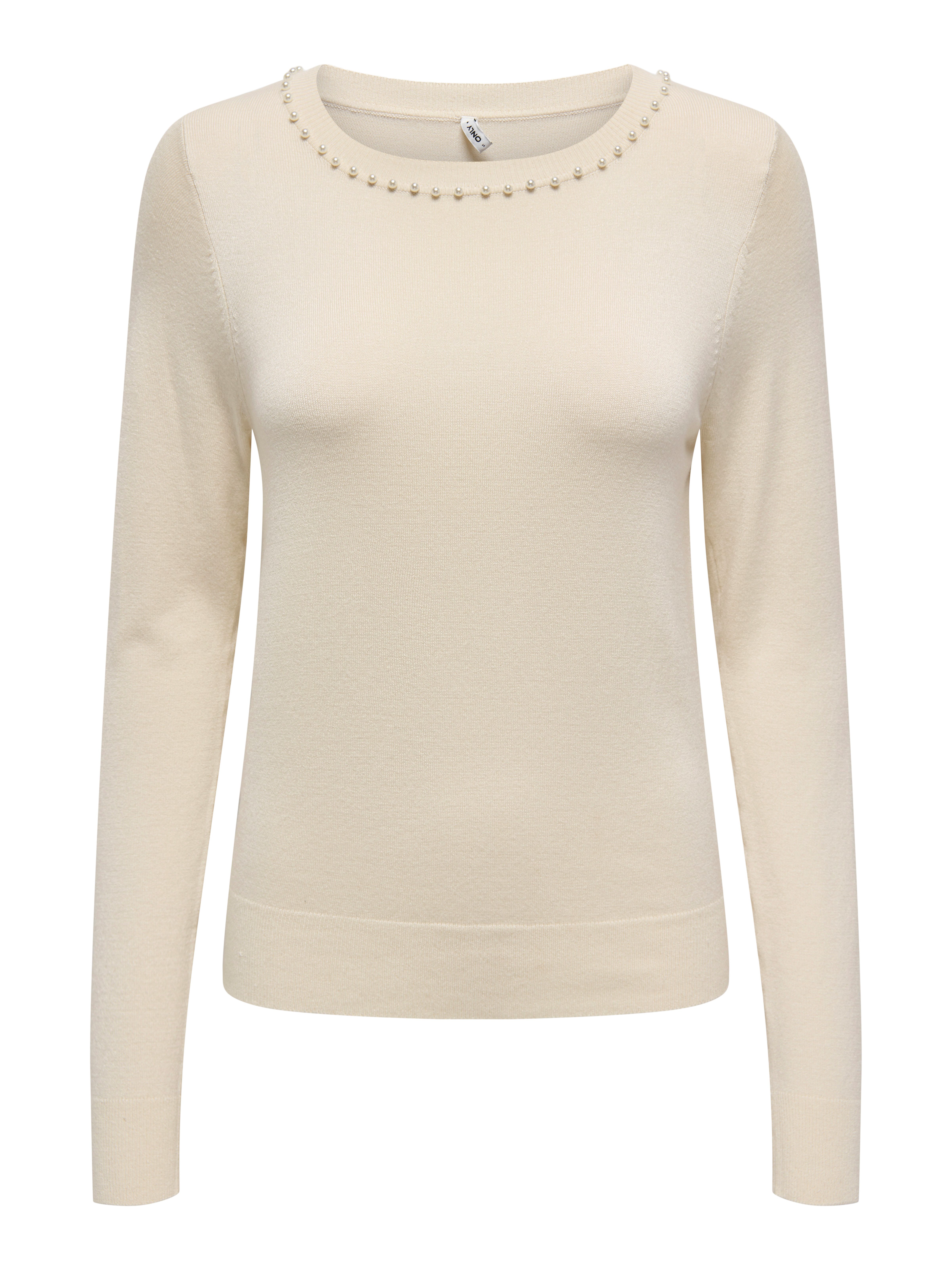 Strickpullover ONLVENICE – Strickpullover mit Perlendetail und Rundhals