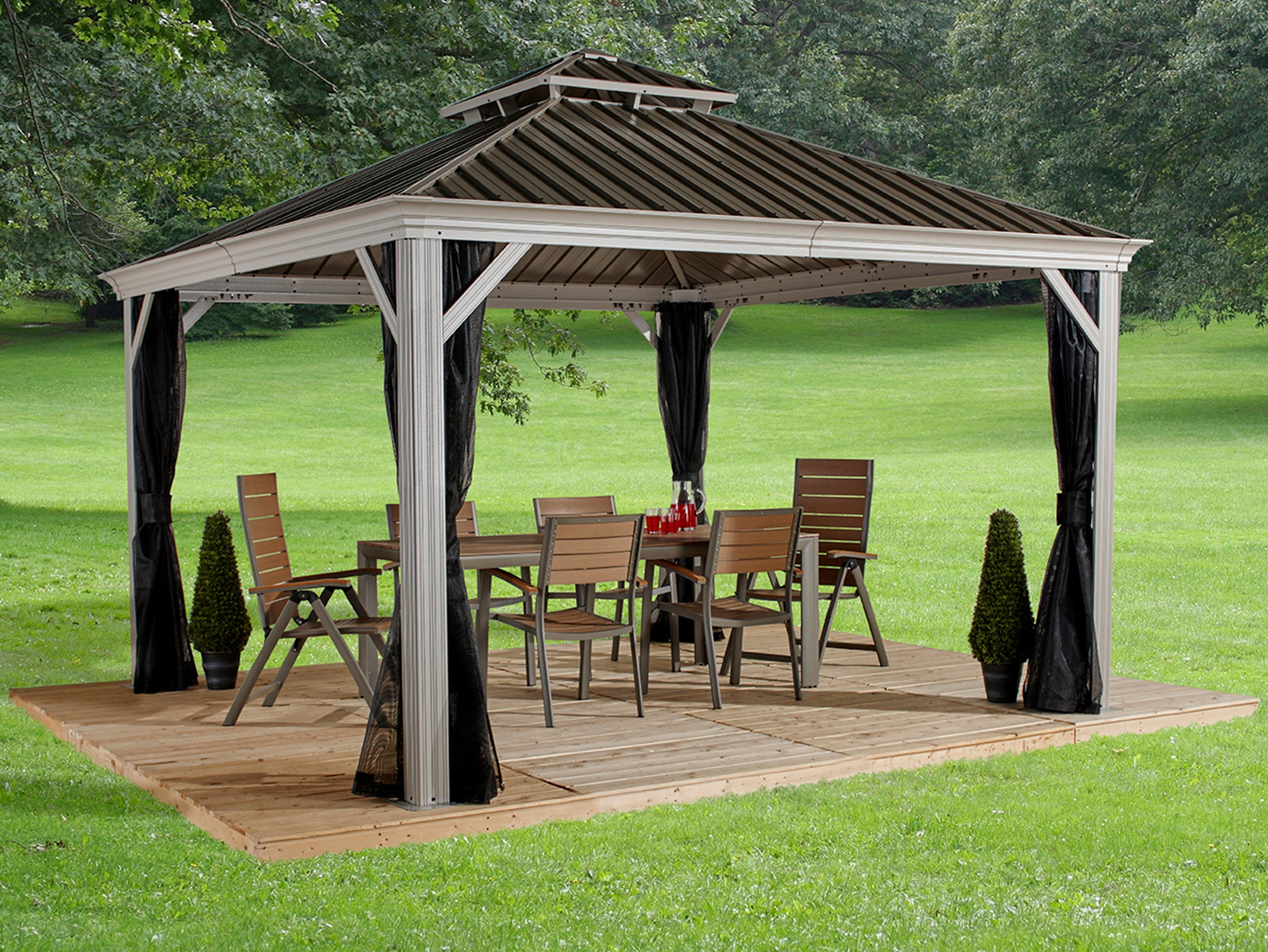 Sojag Pavillon Gazebo Messina, (Set), BxT: 363x483 cm, mit Moskitonetzen