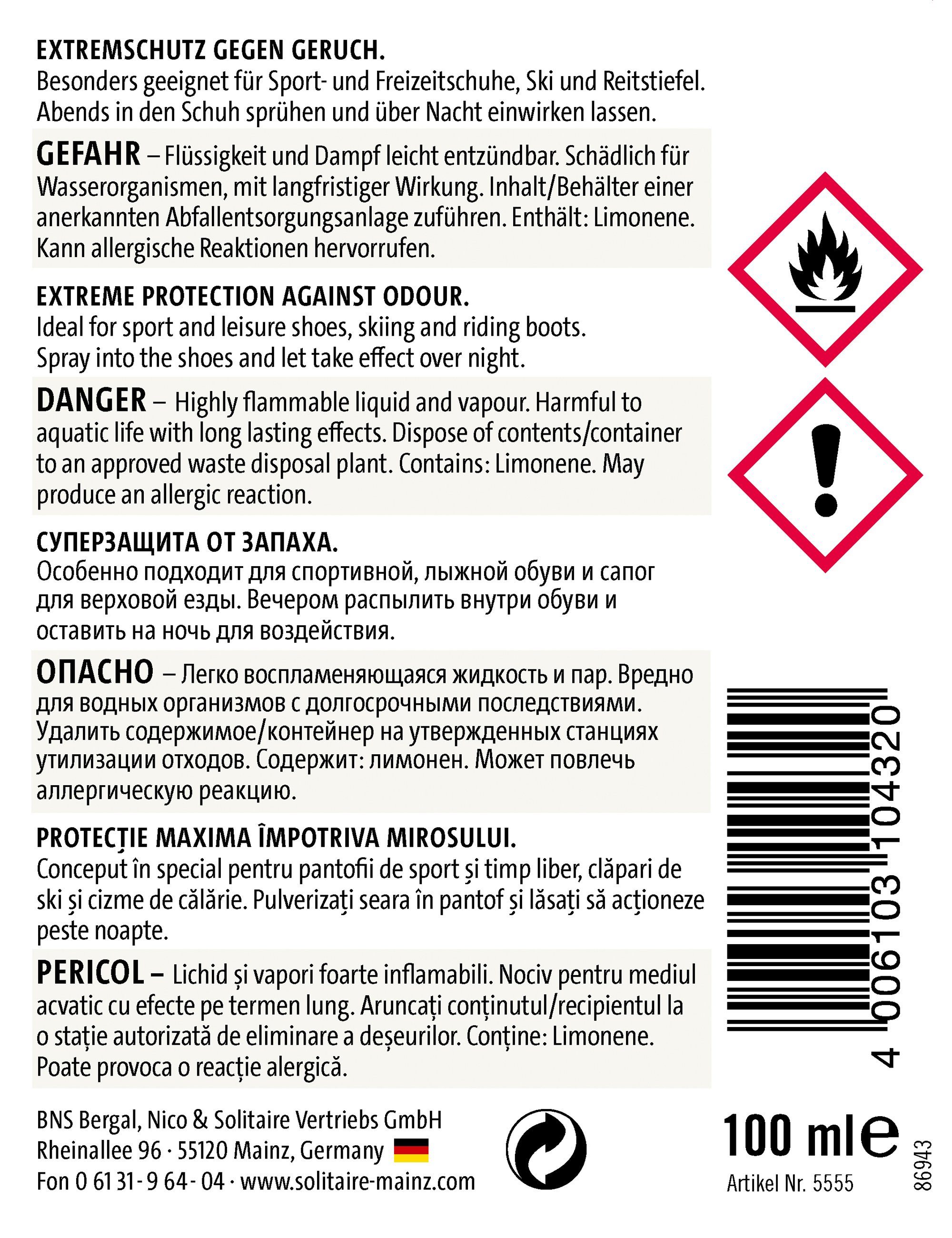 Solitaire Schuhdeo Shoe Fresh - neutralisiert unangenehme Gerüche im Schuh (1-St)