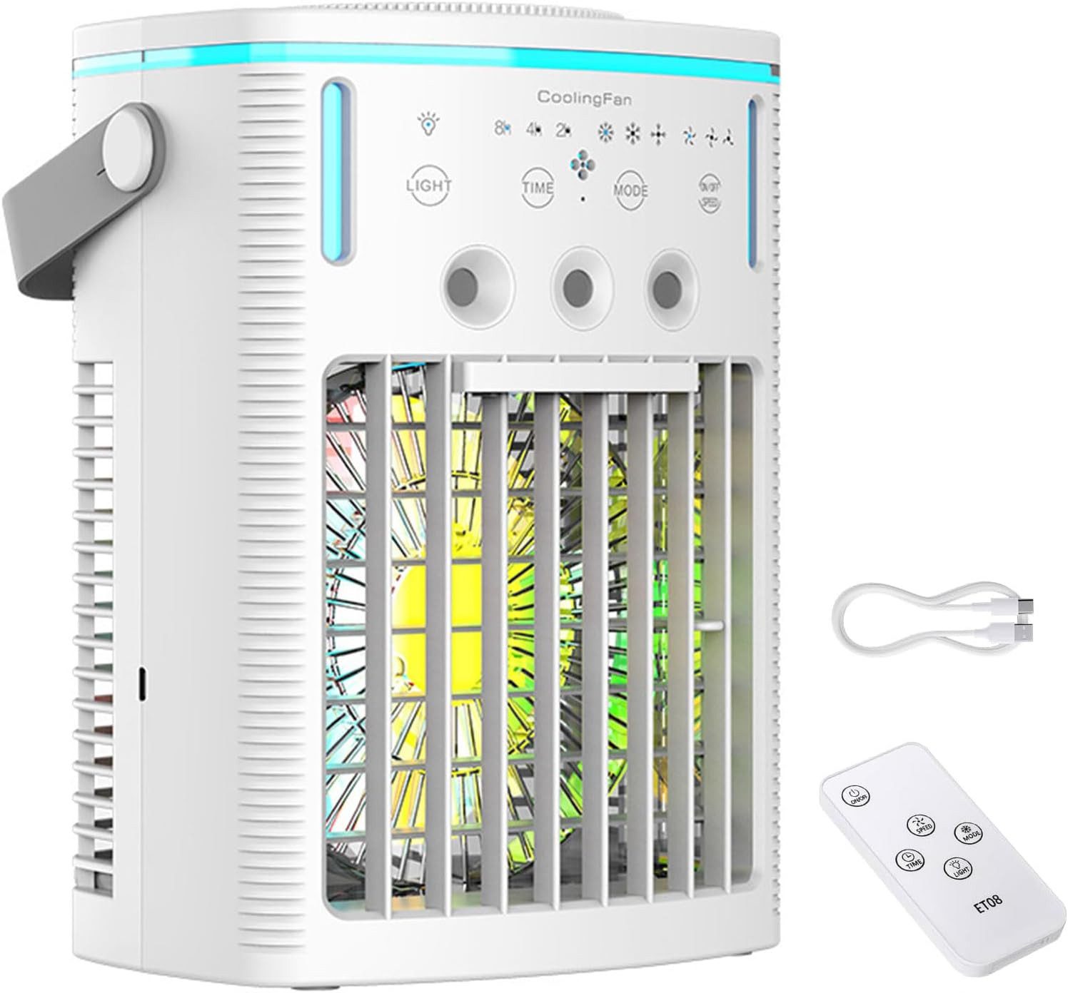 FELIXLEO Tischventilator Mini Klimaanlage Tragbar 1000ml Luftkühler Mit Fernbedienung Timer
