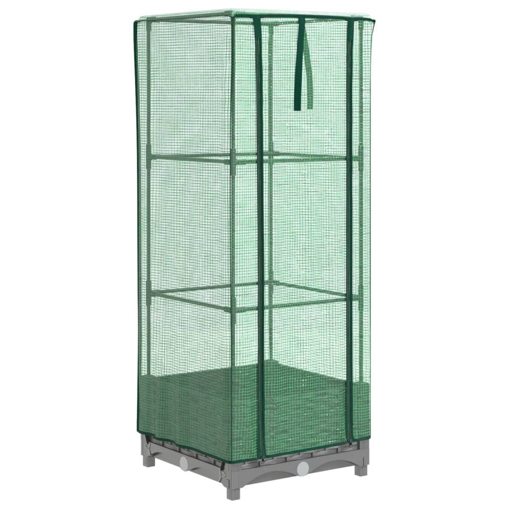 Hochbeet Hochbeet mit Gewächshaus-Aufsatz Rattan-Optik 40x40x123 cm