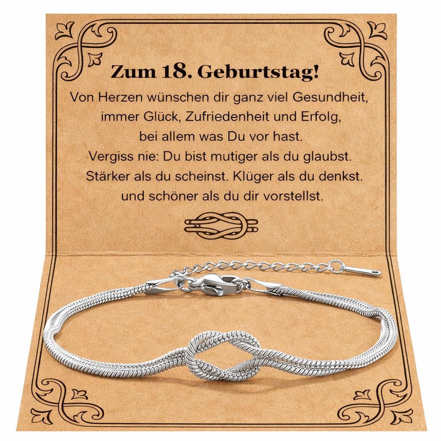 LuxusKollektion Armband Set Armband 18. Geburtstag Mädchen Geschenkset Knotenoptik Edelstahl