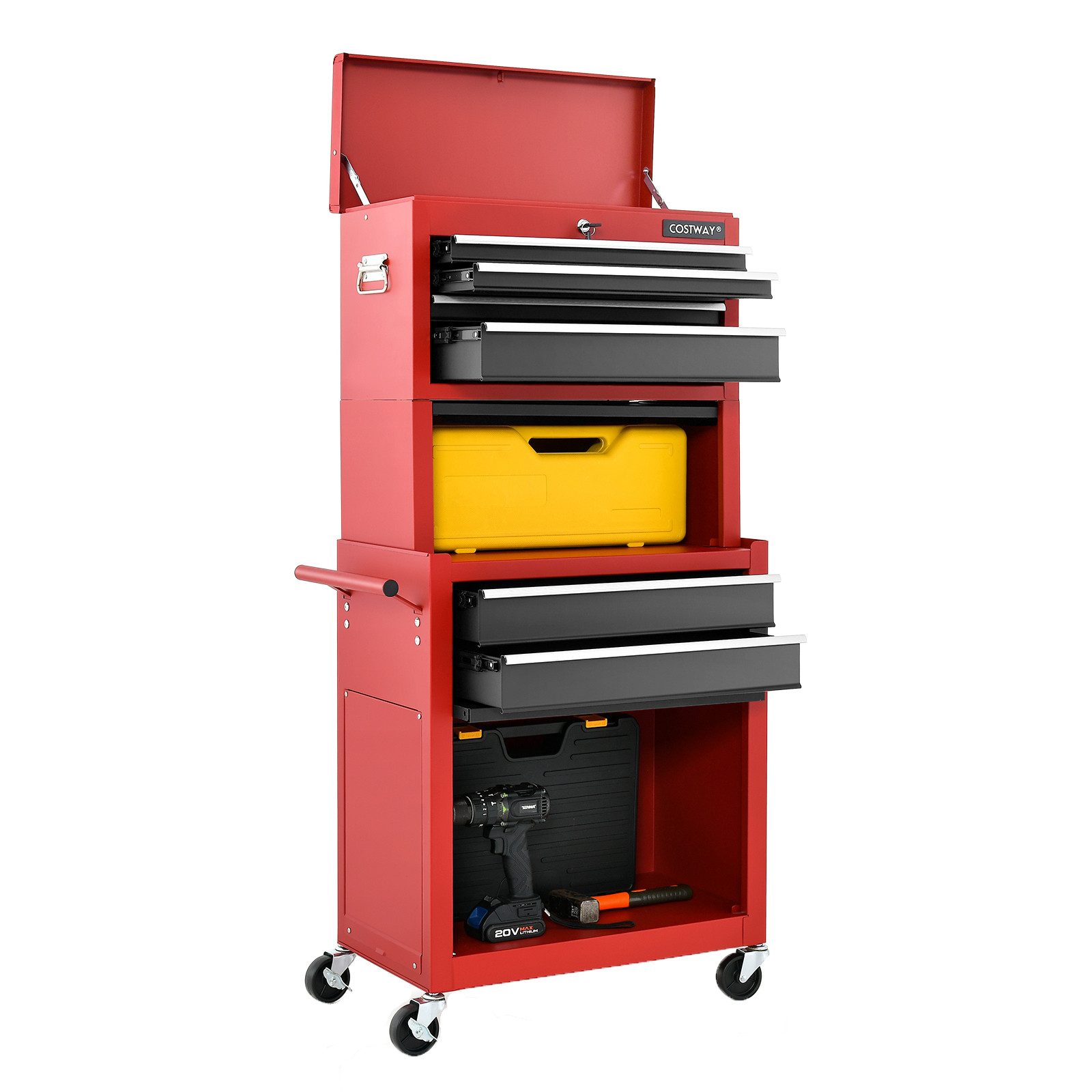 COSTWAY Тележка для мастерских, max. Traglast:90,00 kg, mit 9 Fächer, abschließbar