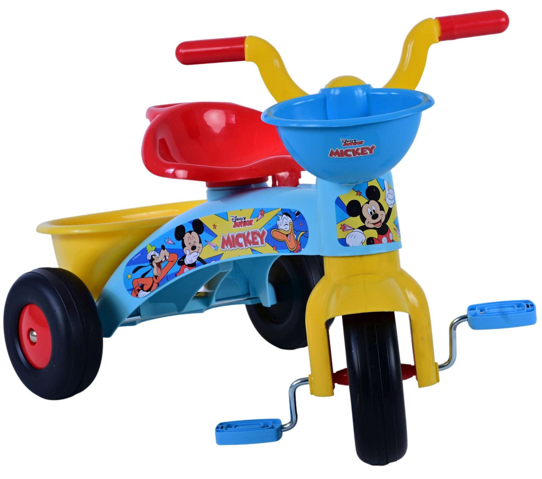 Volare Kinderfahrrad Dreirad Disney Mickey Fahrrad für Jungen Kinderrad in Rot