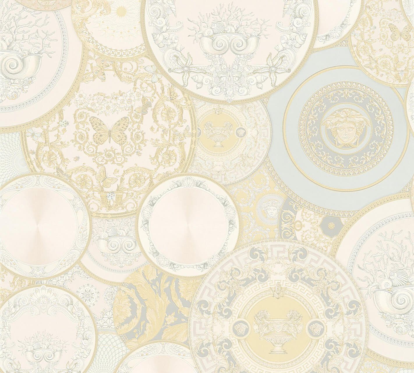 KUNSTLOFT Vliestapete Versace Barocco 2 0.7x10.05 m, Leicht glänzend, lichtbeständige Design Tapete