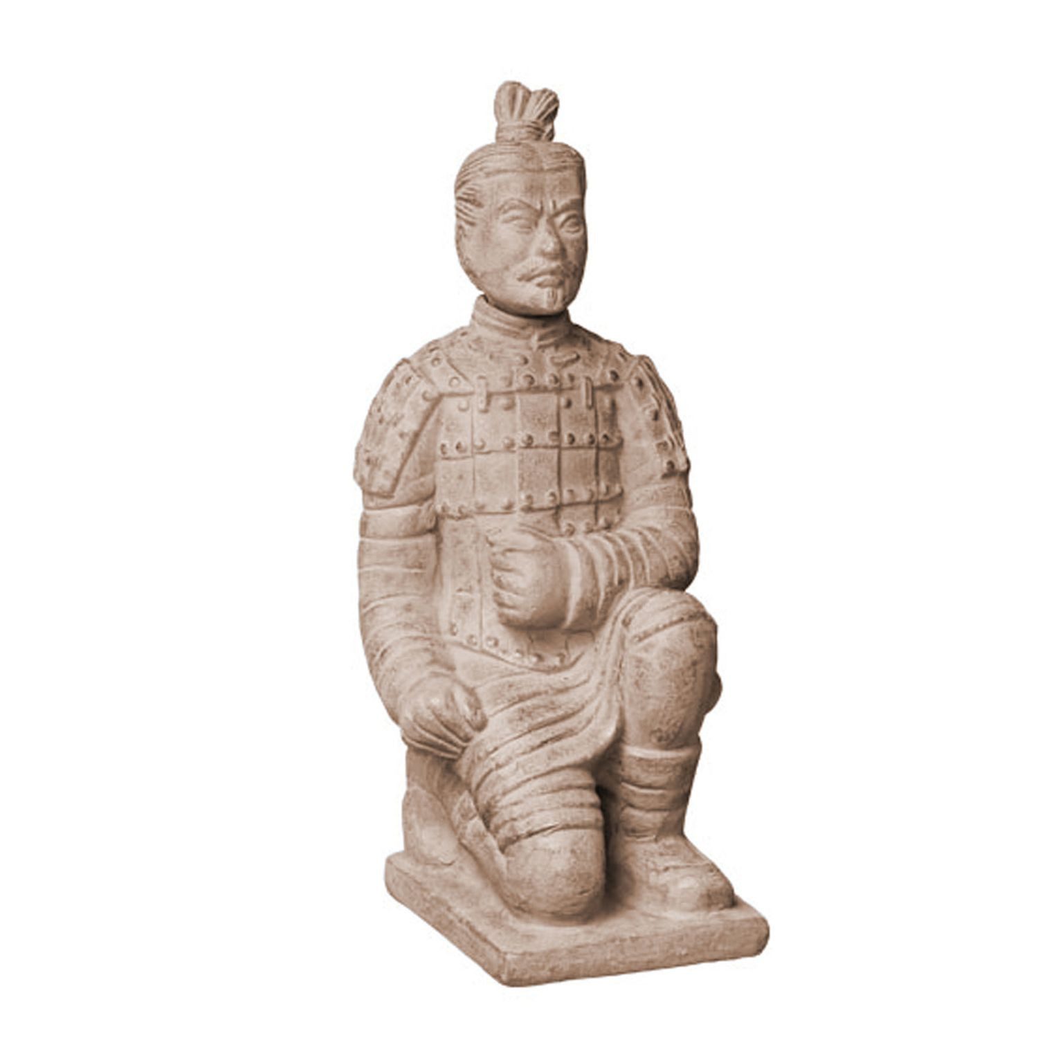 INNA-Glas Gartenfigur Deko Figur Samurai Krieger LILORA, aus Terrakotta, beige, 22x20x48cm