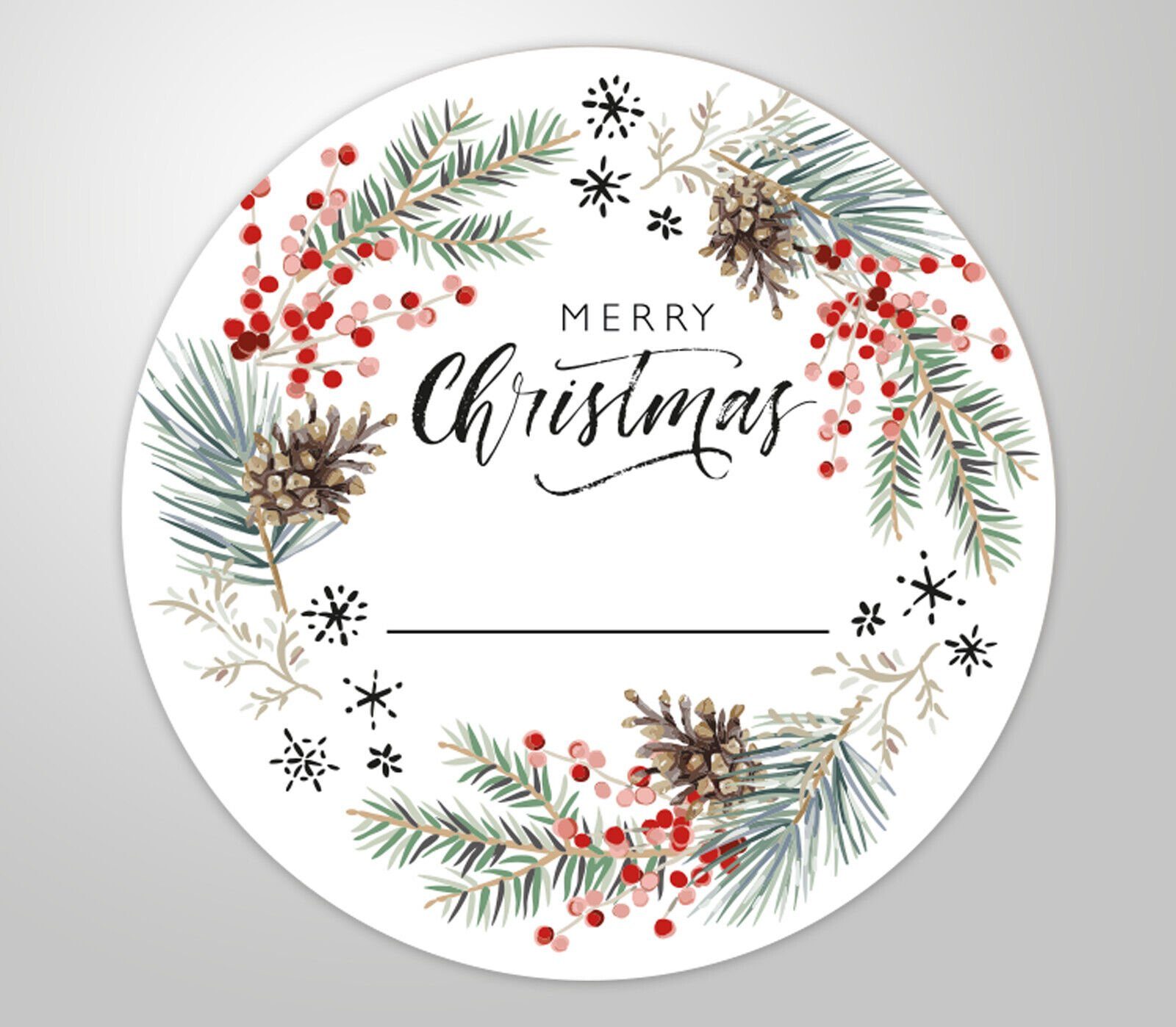 Clever-Kauf-24 Etiketten 24x hochwertige Etiketten "Merry Christmas" XL