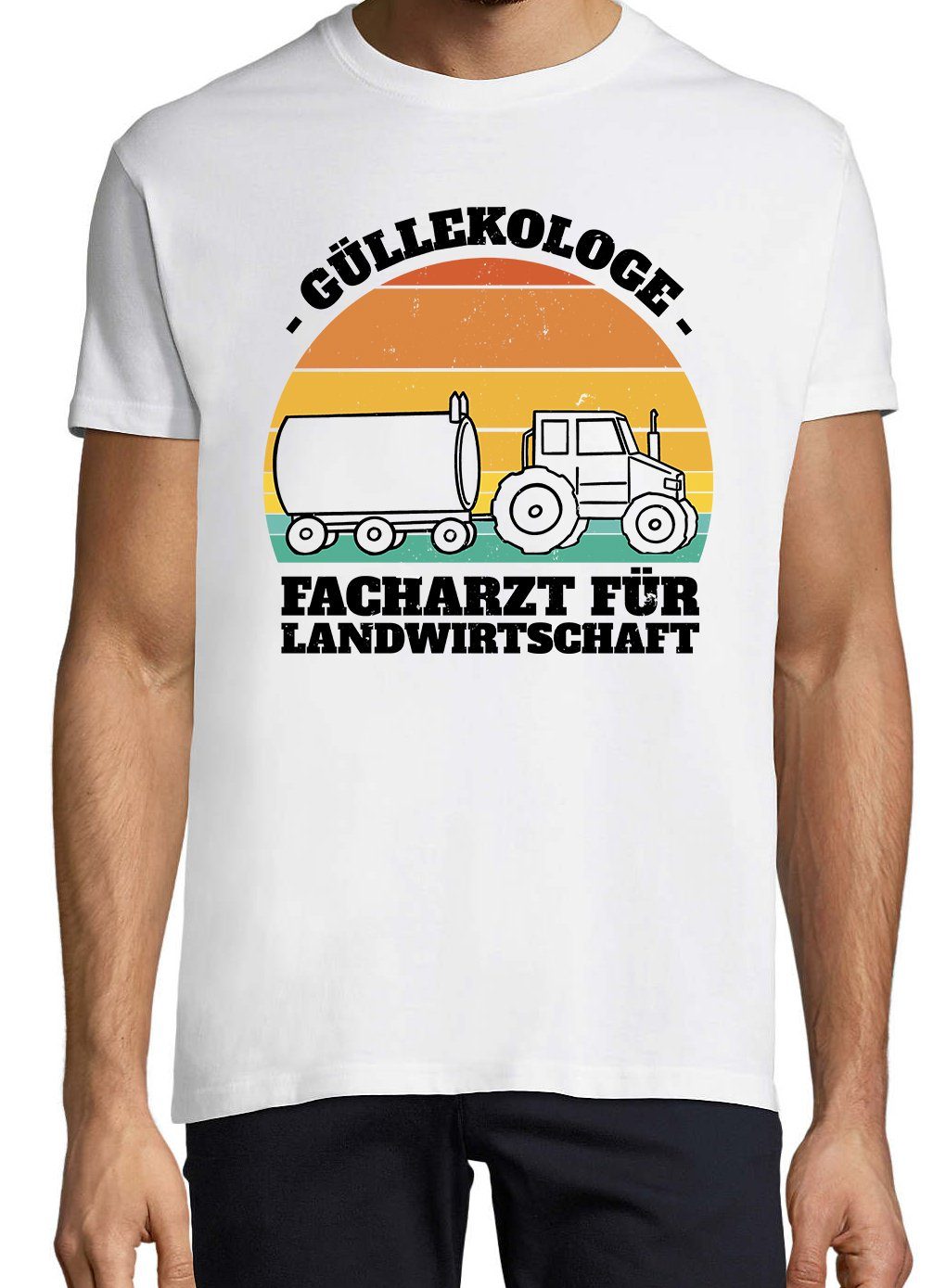 lustigem Designz Güllekologe Weiß Herren mit Shirt Farmer Frontprint T-Shirt Youth