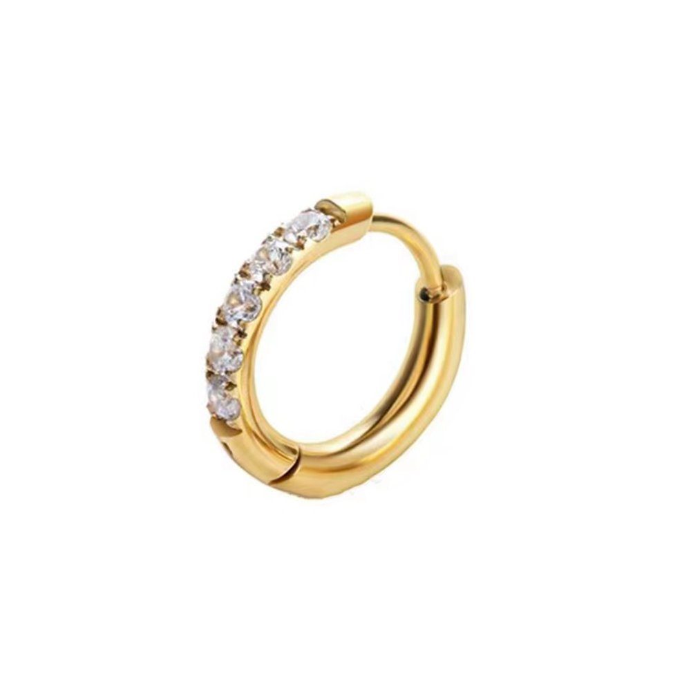 Karisma Schmuck Nasenpiercing Edelstahl Hinged Segmentring Charnier/Conch Septum Clicker, Ring Piercing Ohrring Dicke 2mm Frauenschmuck Gold