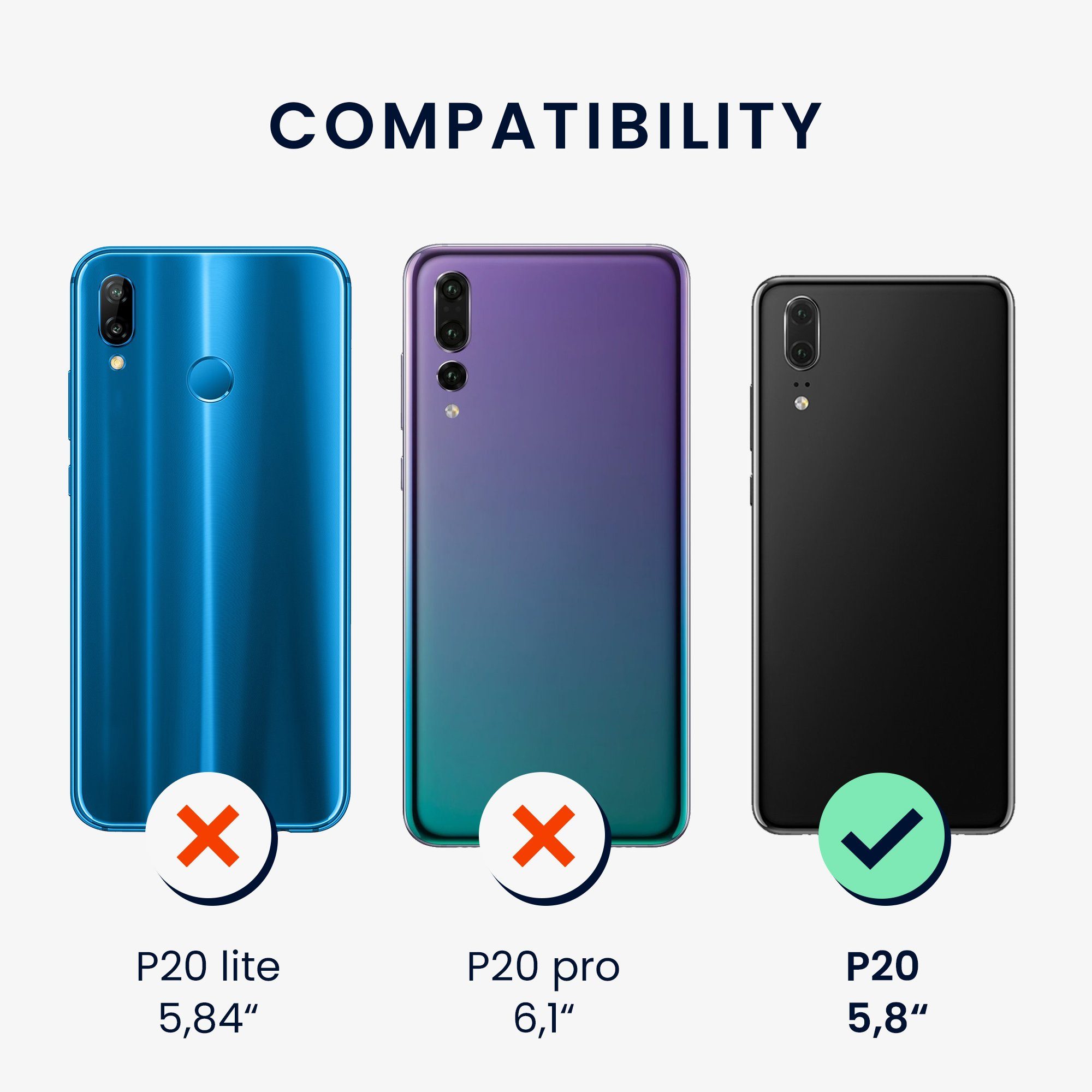 kwmobile Handyhülle Handyhülle für Huawei P20 Hülle, Weiches Handy Silikon Case - Schutzhülle Cover