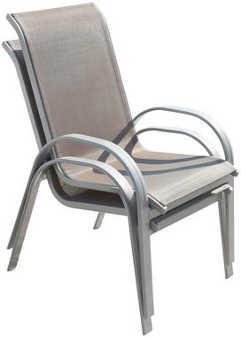 MERXX Garten-Essgruppe Amalfi, (5-tlg), 4 Sessel, Tisch ausziehbar 90x120-180 cm, Alu/Textil