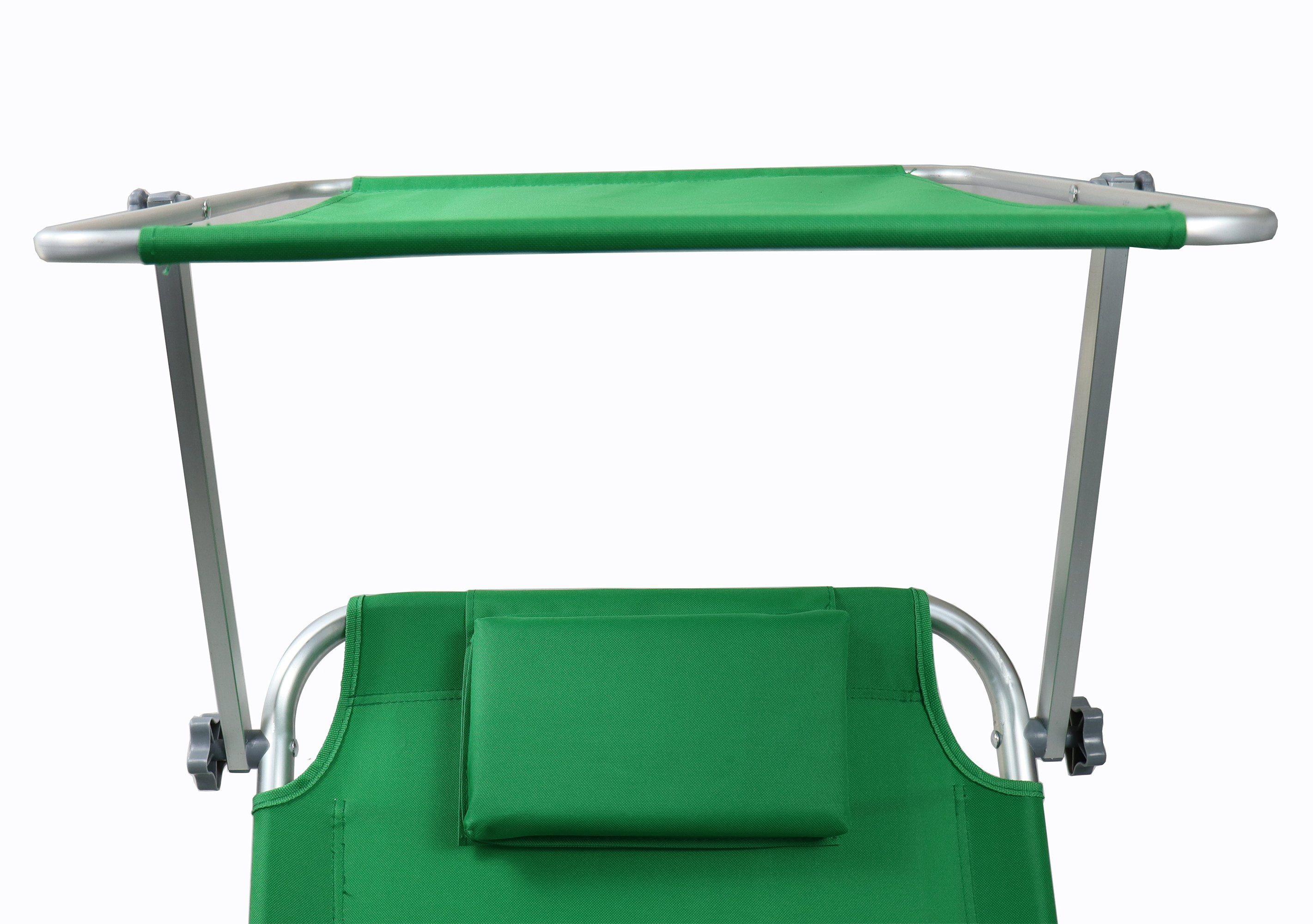 VCM Gartenliege Bindox B. 65 x T. 165 x H. 16 cm, 1, klappbar, Strandliege Rollen, leicht Liegestuhl Sonnendach, Relaxliege – Bild 5 von 5