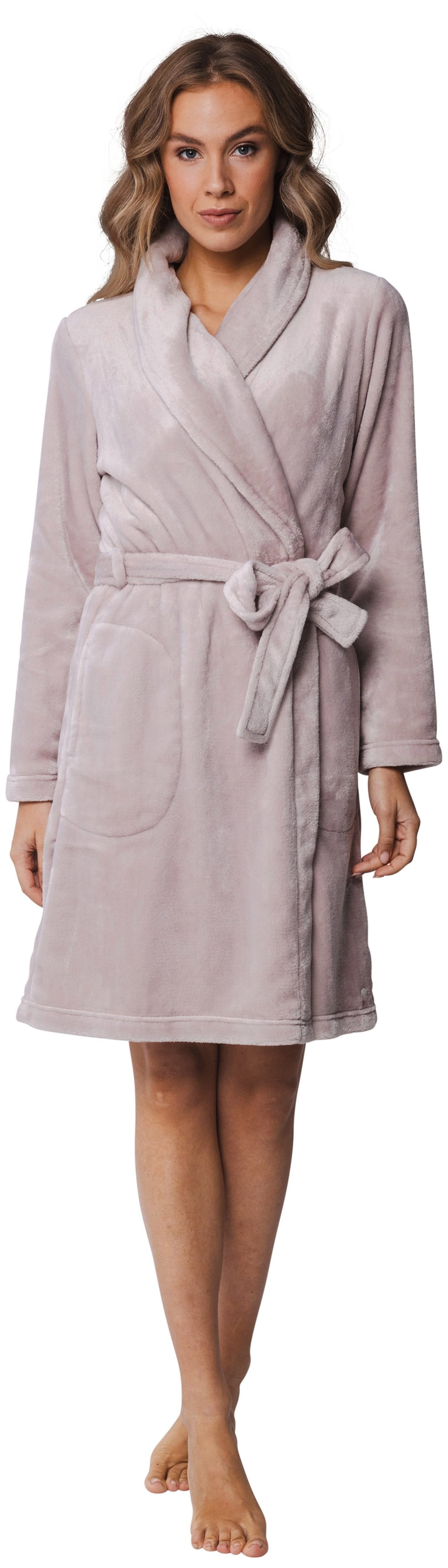 Pastunette Damenbademantel Damen Fleece Morgenmantel, Midi, günstig online kaufen