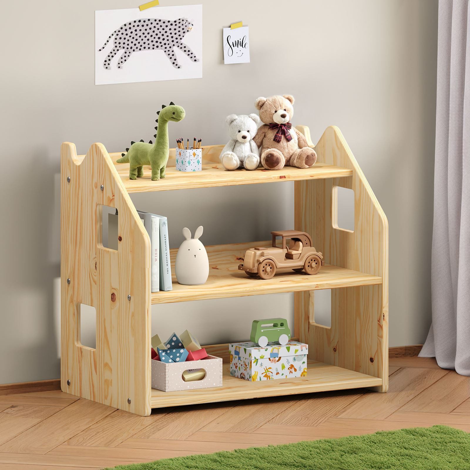 IDIMEX Kinderregal YASMIN, Bücherregal, Montessori Spielzeugregal günstig online kaufen