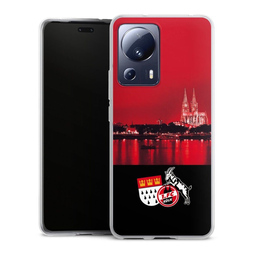 DeinDesign Handyhülle Skyline 1. FC Köln Offizielles Lizenzprodukt Skyline Köln Rot, Xiaomi 13 Lite Silikon Hülle Bumper Case Handy Schutzhülle