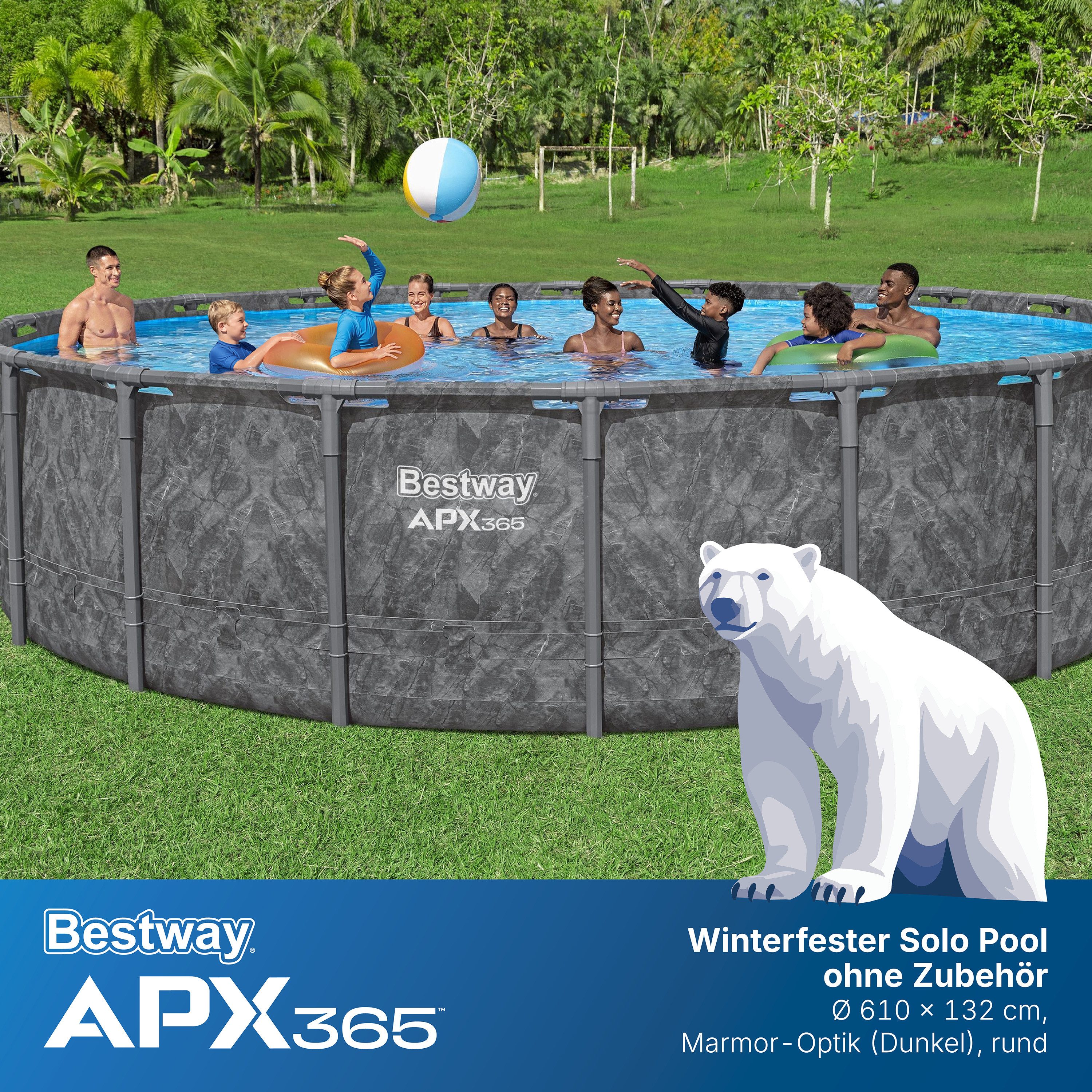 Bestway Framepool APX365™ Winterfest (Packung, ohne Zubehör), Ø 610 x 132 cm
