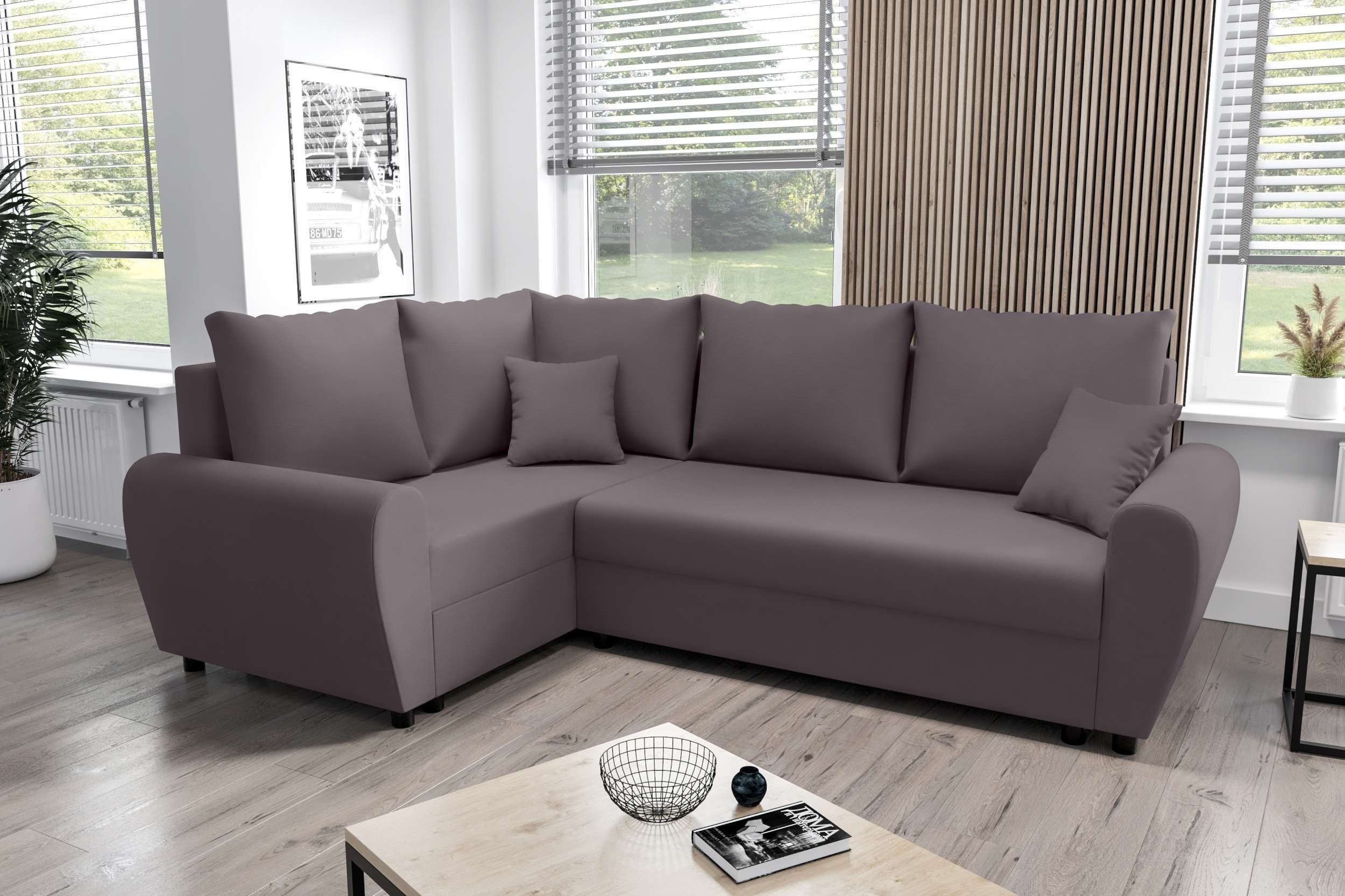 Sitzkomfort, Valence, Ecksofa Design Eckcouch, Bettkasten, mit Modern Stylefy Sofa, Bettfunktion, L-Form, mit