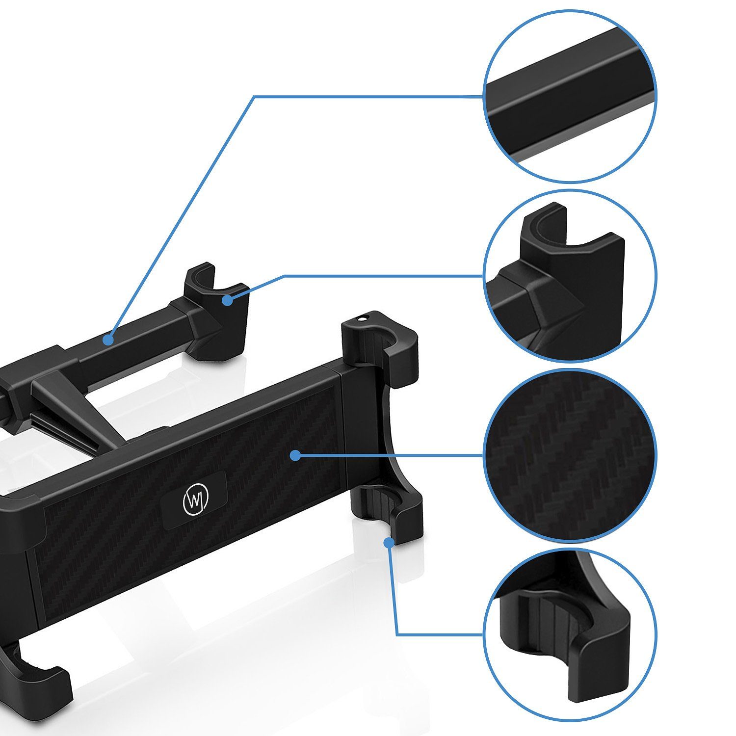 Wicked Chili Tablet-Halterung Tablet Auto Halterung für Amazon Fire HD Lenovo Switch, (bis 13 Zoll, 1er Set, 1-tlg., Tablet Halterung Auto für Kopfstützen, komp – Bild 5 von 5