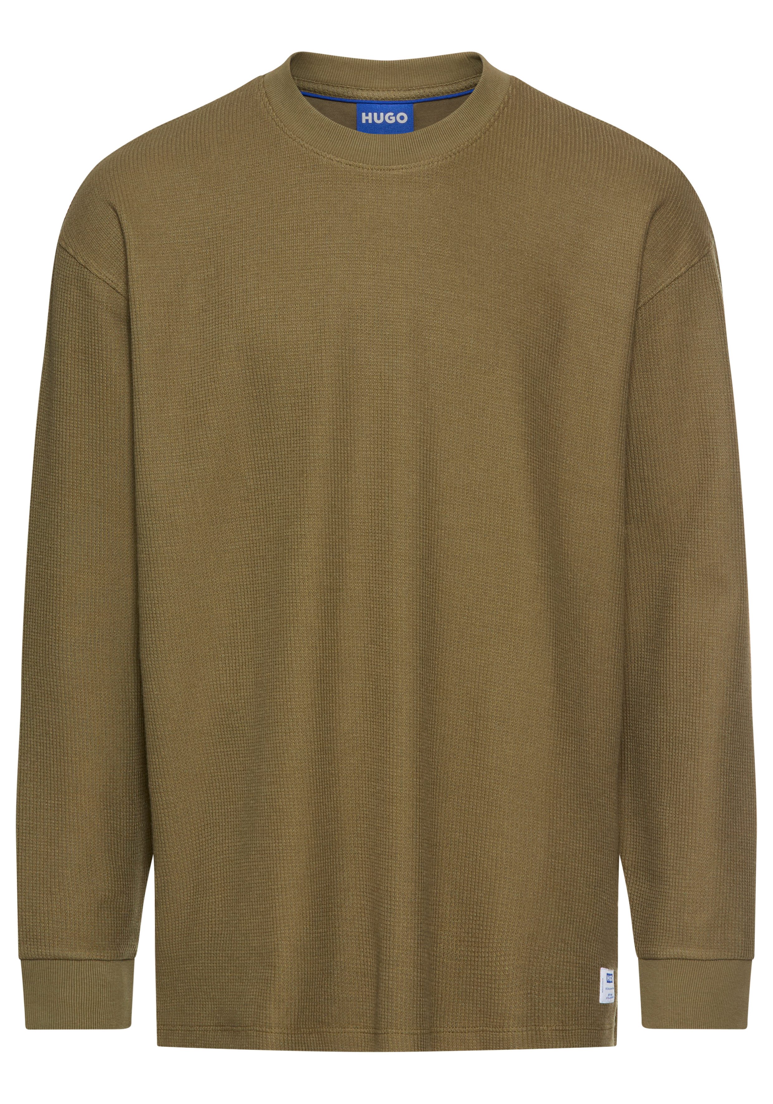 HUGO Blue Langarmshirt Nuwolo mit Logo-Badge günstig online kaufen