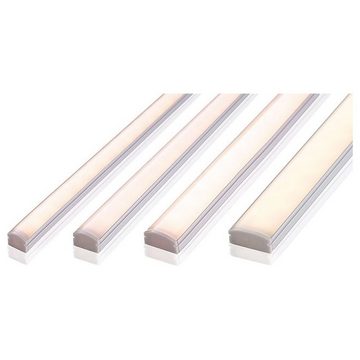 click-licht LED-Stripe-Profil Deko-Light U-Profil flach AU-01-12 für 12-13,3mm LED Stripes, silber, 1-flammig, LED Streifen Profilelemente