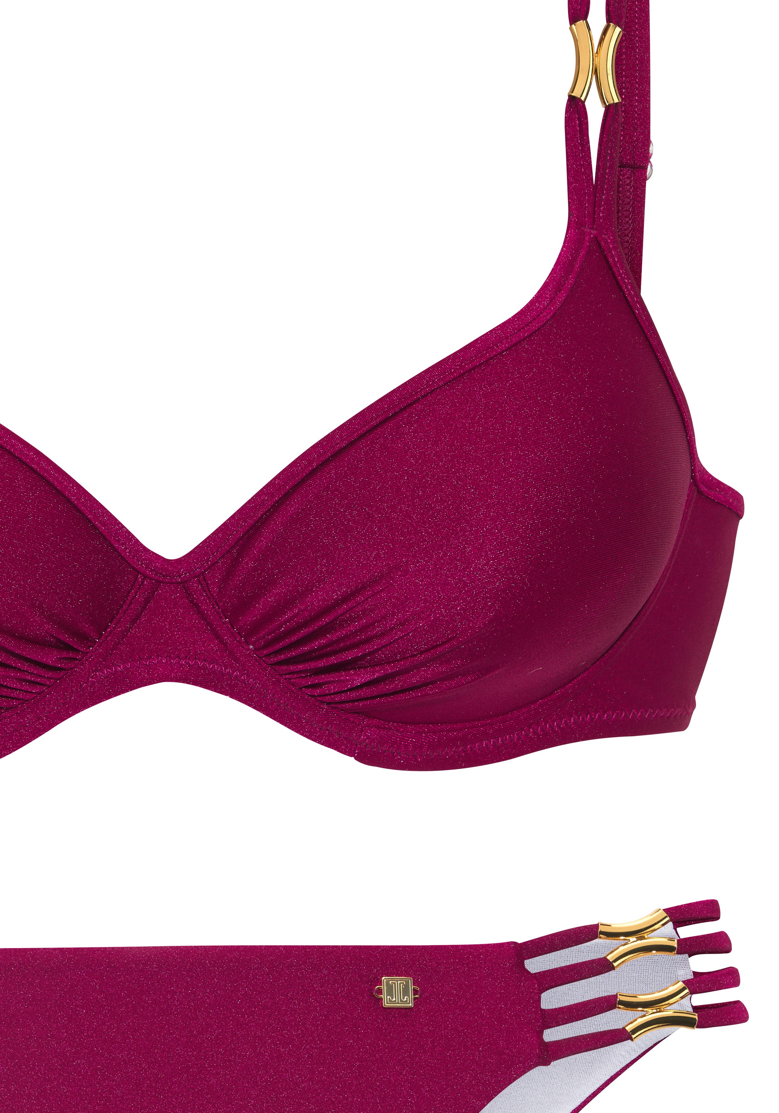 JETTE Bügel-Bikini Giulia mit goldfarbener Glanzbeschichtung und Accessoires