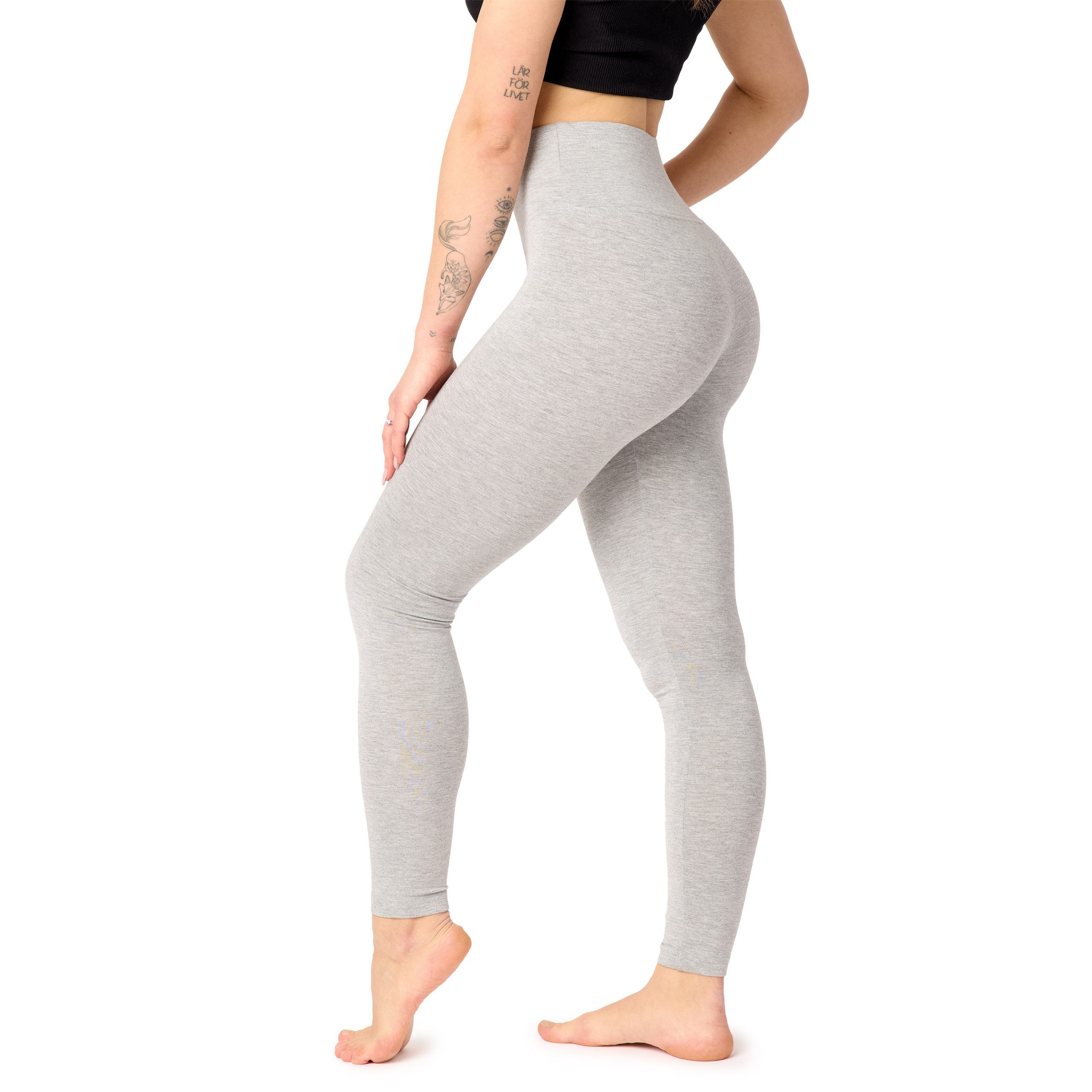 Highwaist Leggings Damen Lange Leggings High Waist Comfort aus Viskose für Yoga BLV50-289