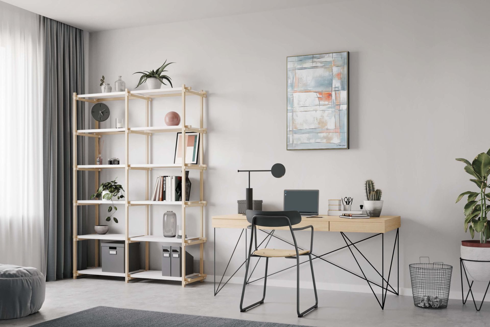 KUNSTLOFT Gemälde Abstrakte Leichtigkeit 60x90 cm, Leinwandbild 100% HANDGEMALT Wandbild Wohnzimmer