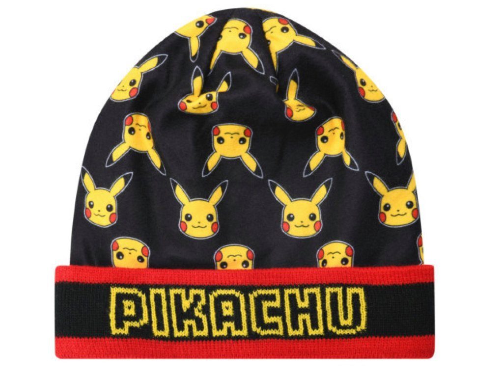 POKÉMON Beanie Pokemon Mütze Wintermütze Bommelmütze Beanie Pikachu