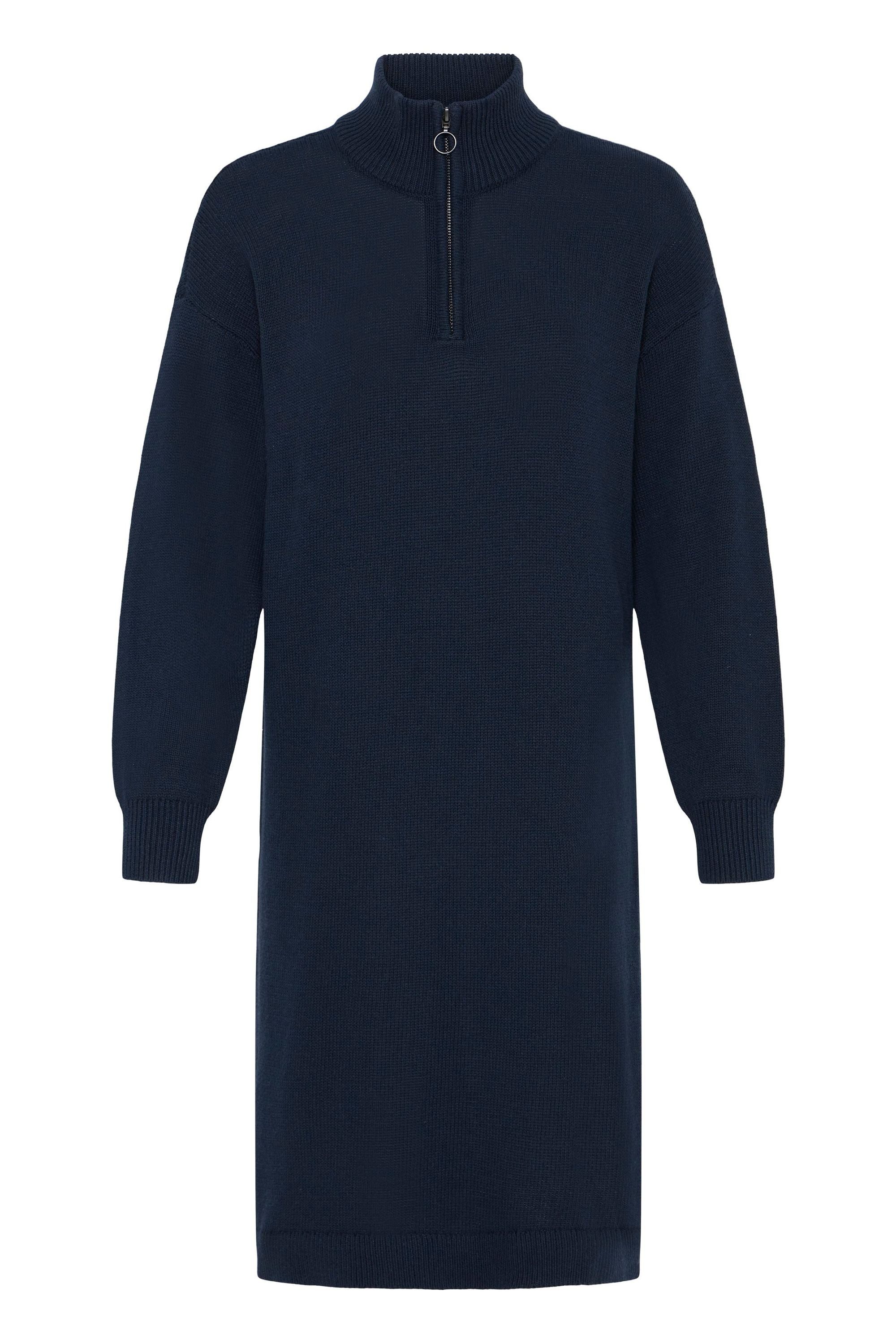 OXMO Strickkleid OXFsanva Modisches Troyer-Strickleid