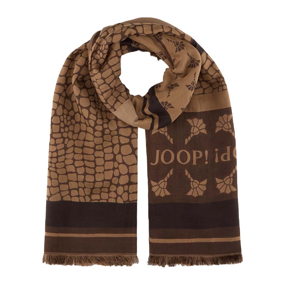 JOOP! Wollschal Schal Alessia in Braun/Beige – Jacquard-Mustermix mit Anima günstig online kaufen