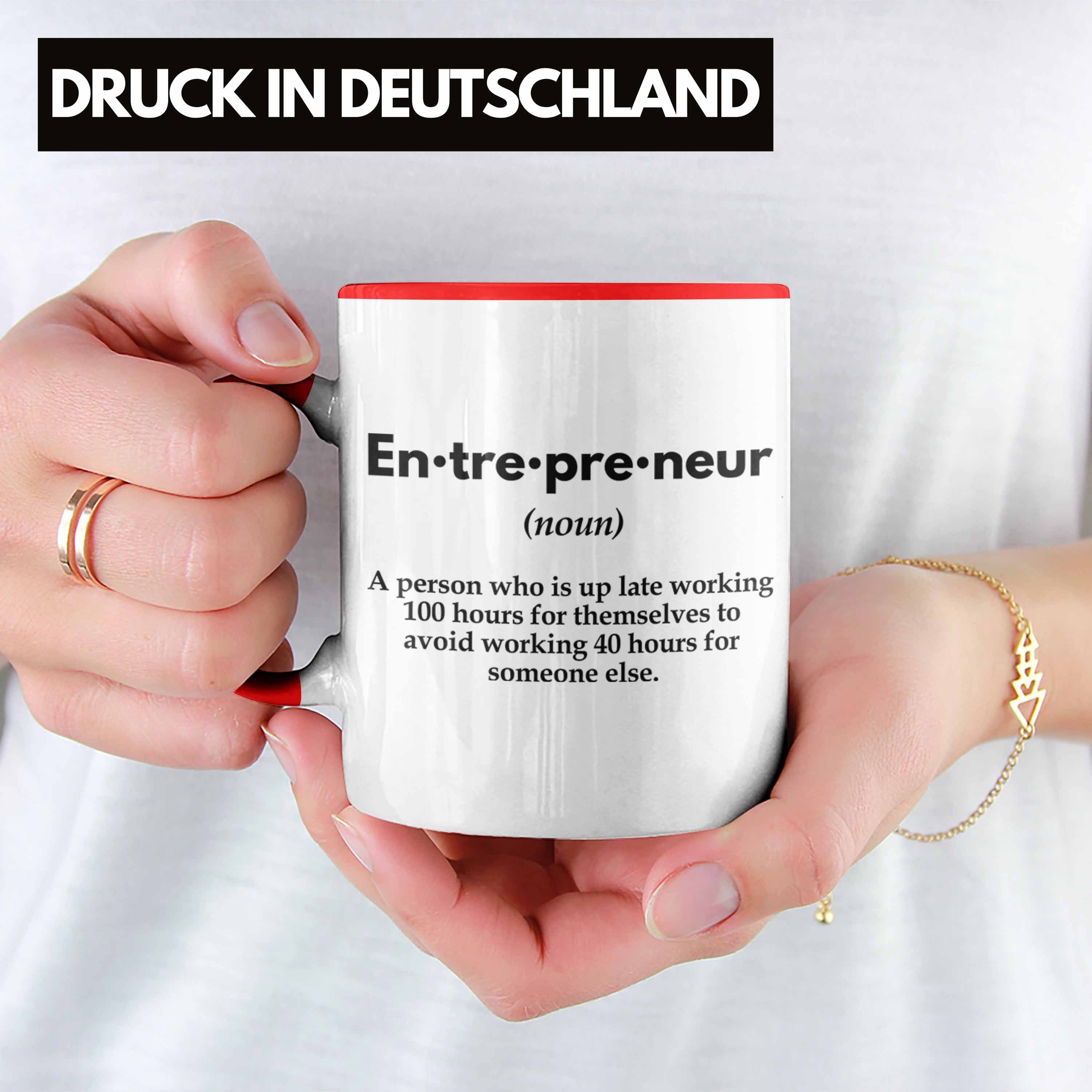 Entrepreneurship - Trendation Motivation Trendation Geschenk Rot Tasse Entrepreneur Tasse Idee Spruch