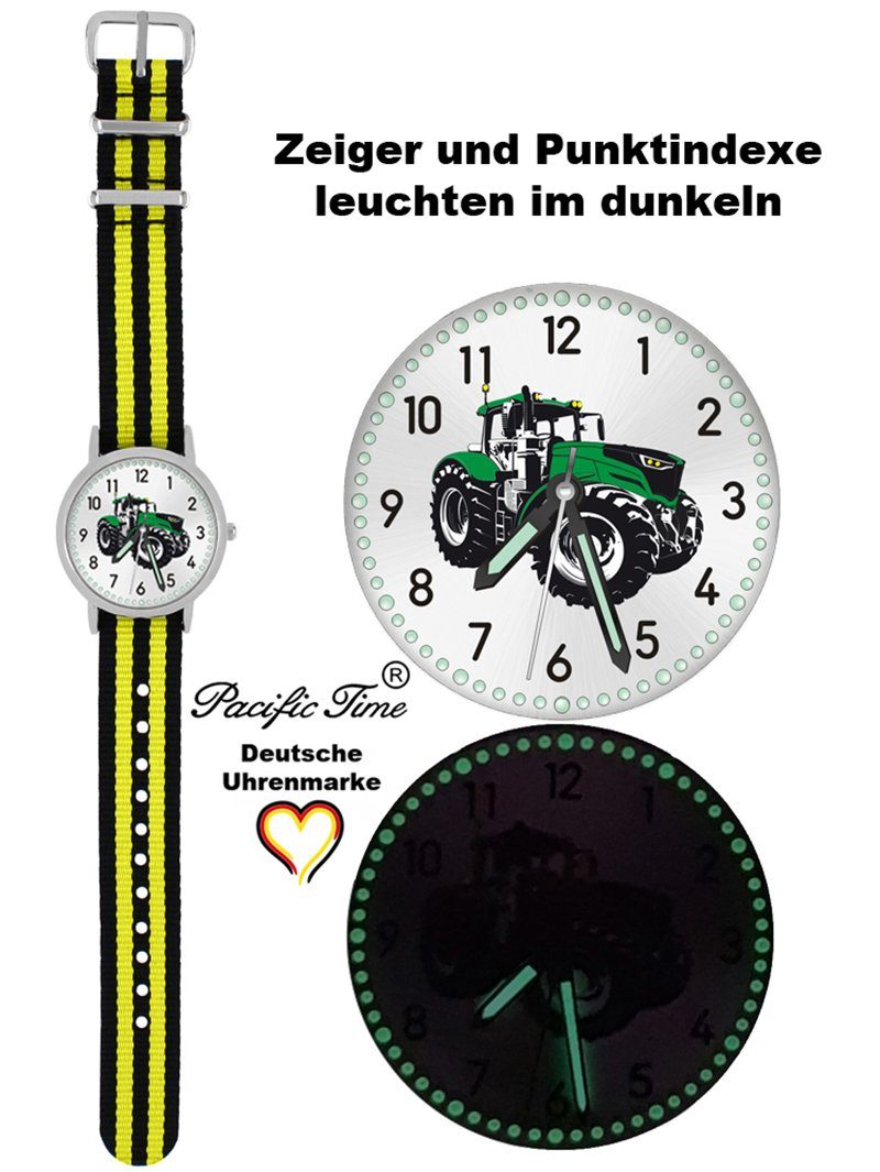 Kinder gelb Wechselarmband, und - Match Armbanduhr Quarzuhr grün Mix Time Versand schwarz Design Pacific Gratis Traktor