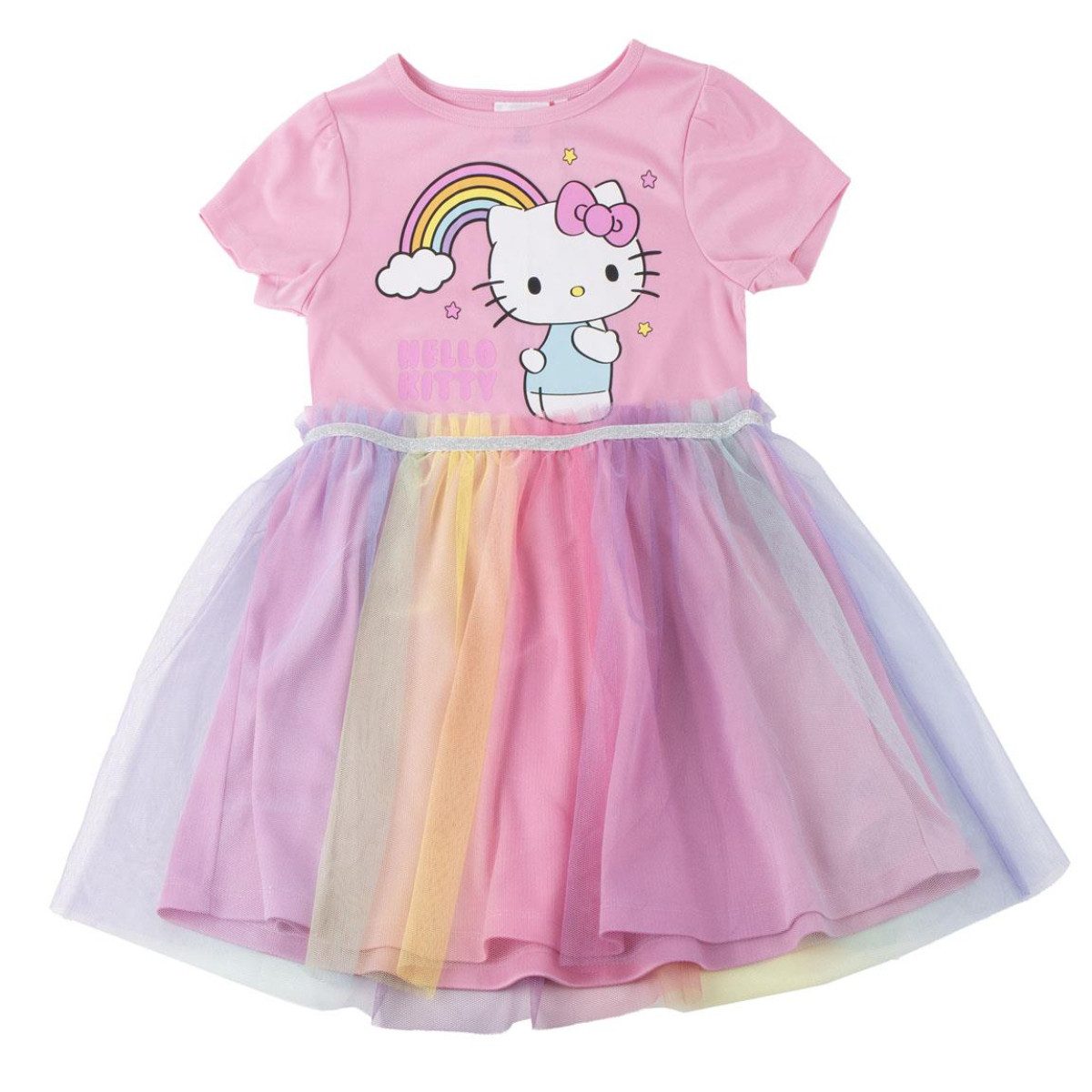 Hello Kitty Sommerkleid Fantasia Mädchen Kleid Single Jersey Baumwolle leichtes Kinderkleid (Packung)