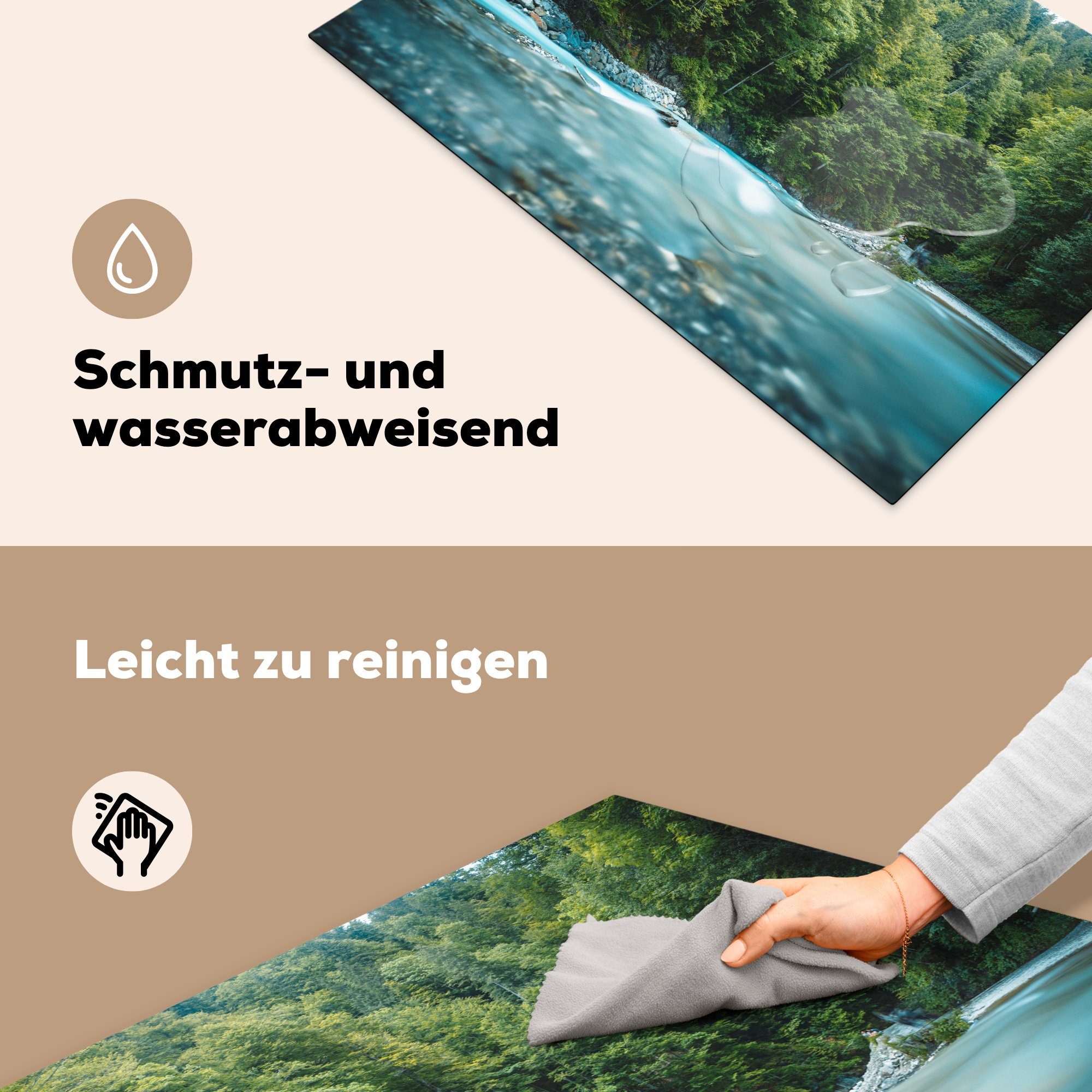 81x52 MuchoWow die Wald, Schutz - Wasser für Vinyl, - Induktionskochfeld Deutschland (1 küche, tlg), Herdblende-/Abdeckplatte cm, Ceranfeldabdeckung