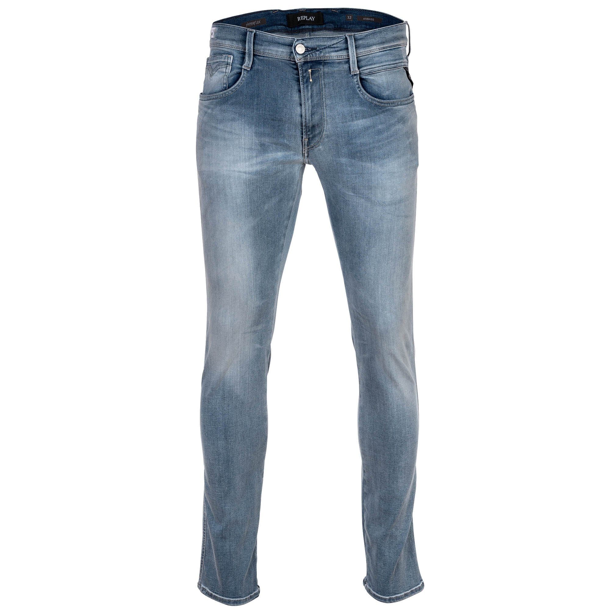 Replay Regular-fit-Jeans Herren Jeans - Hyperflex ANBASS, Stretch Denim Mittelblau