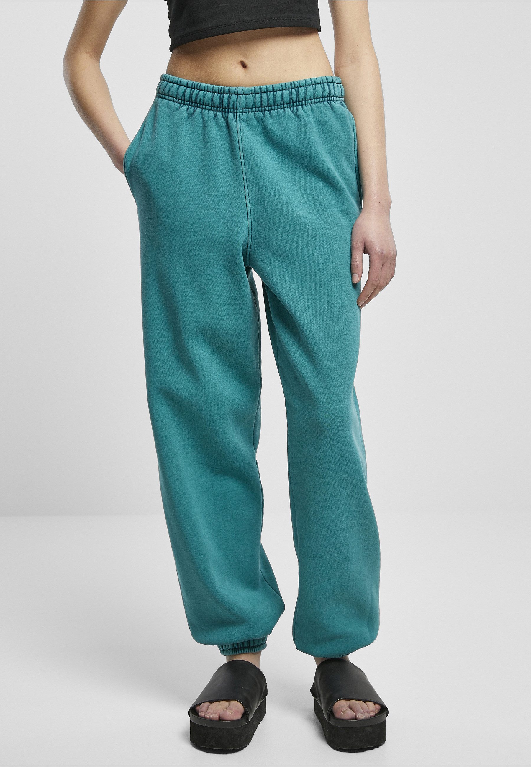 URBAN CLASSICS Sweathose Urban Classics Damen Ladies High Waist Stone Washed Sweat Pants (1-tlg)