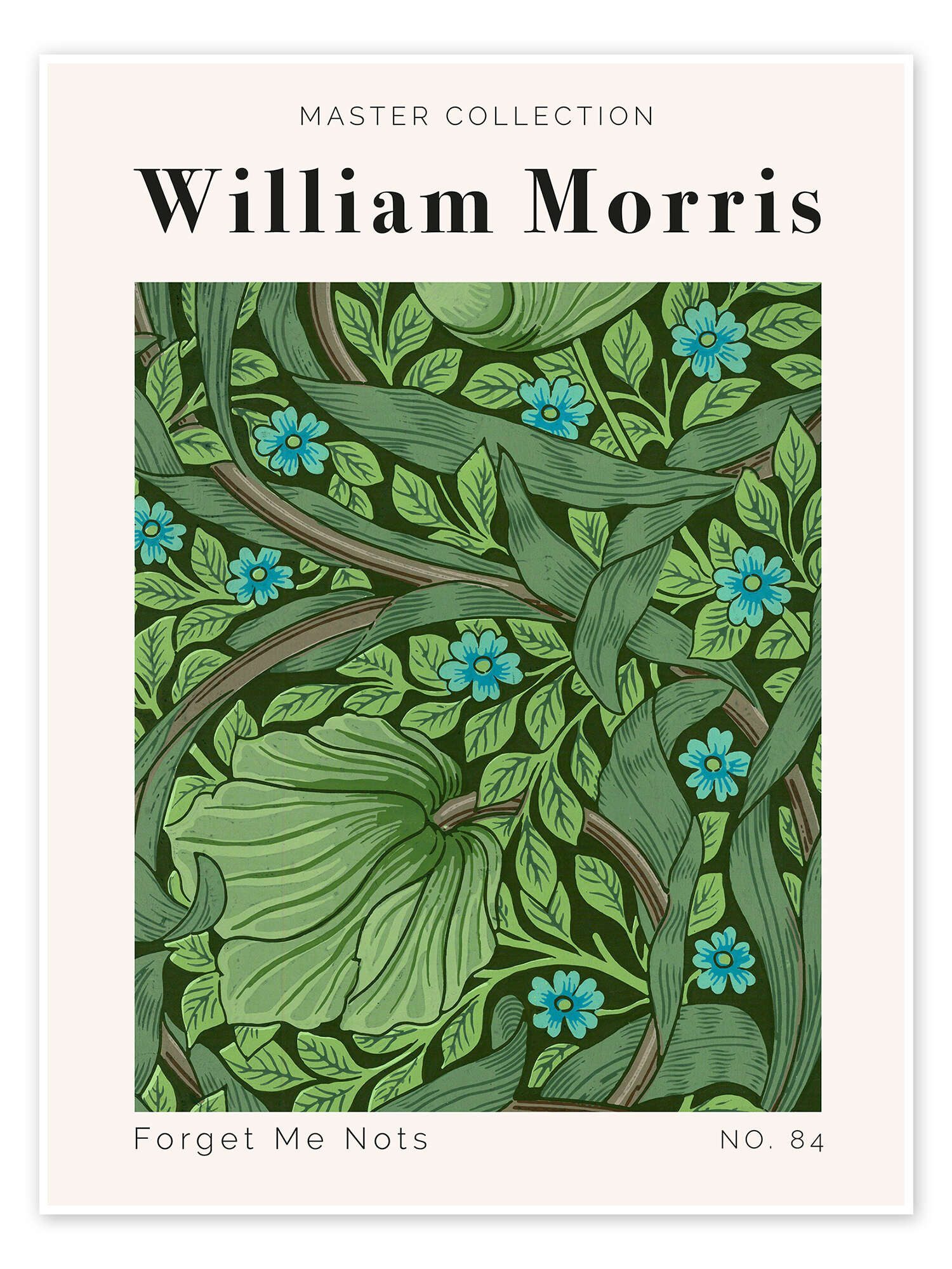 Posterlounge Wandbild Forget Me Nots No. 84, William Morris, erhältlich als Poster, Leinwandbild, Wandsticker oder Acrylglasbild