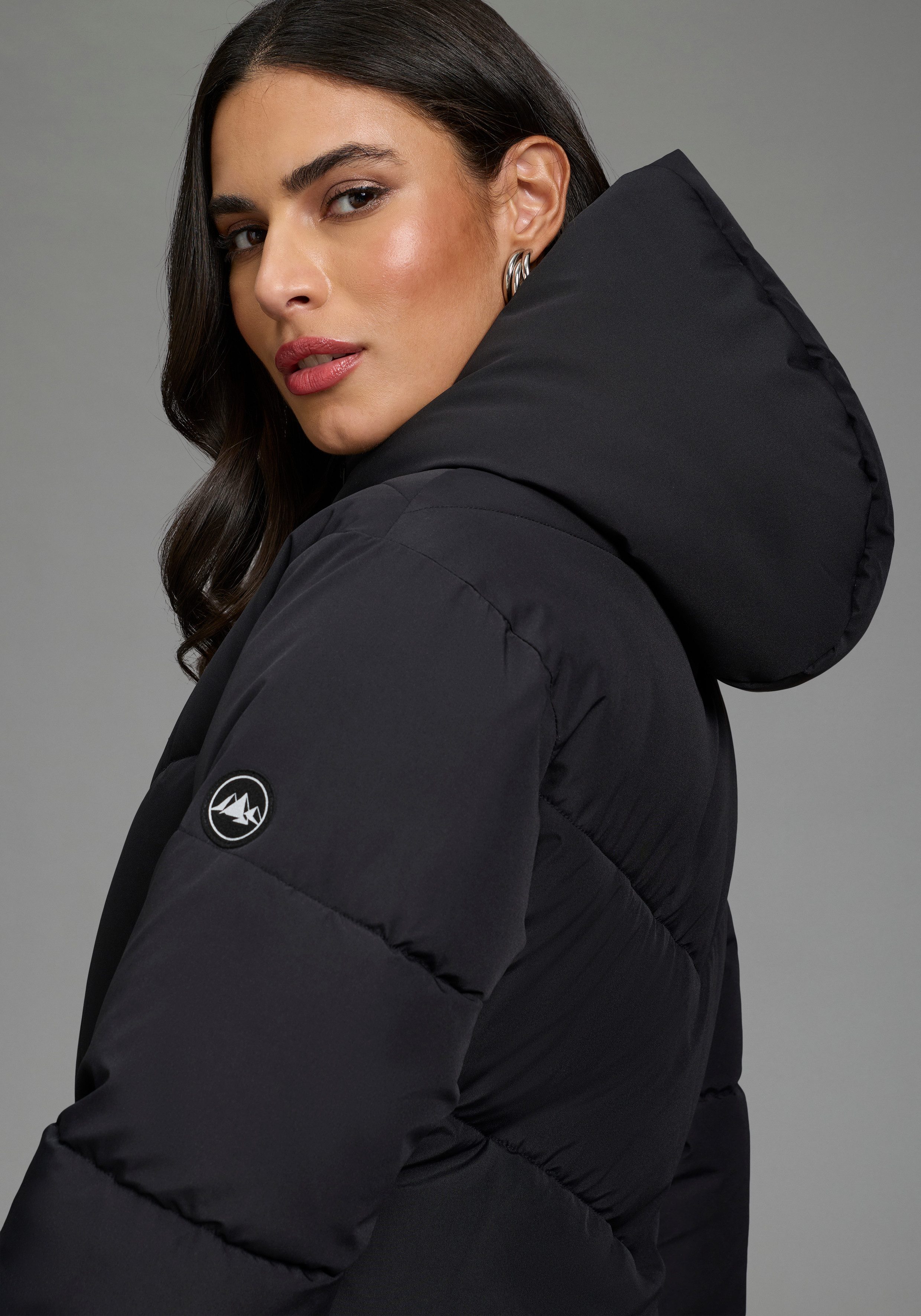 Polarino Steppjacke Puffer Jacke mit Kapuze, figurumspielend, wärmend – Bild 3 von 5