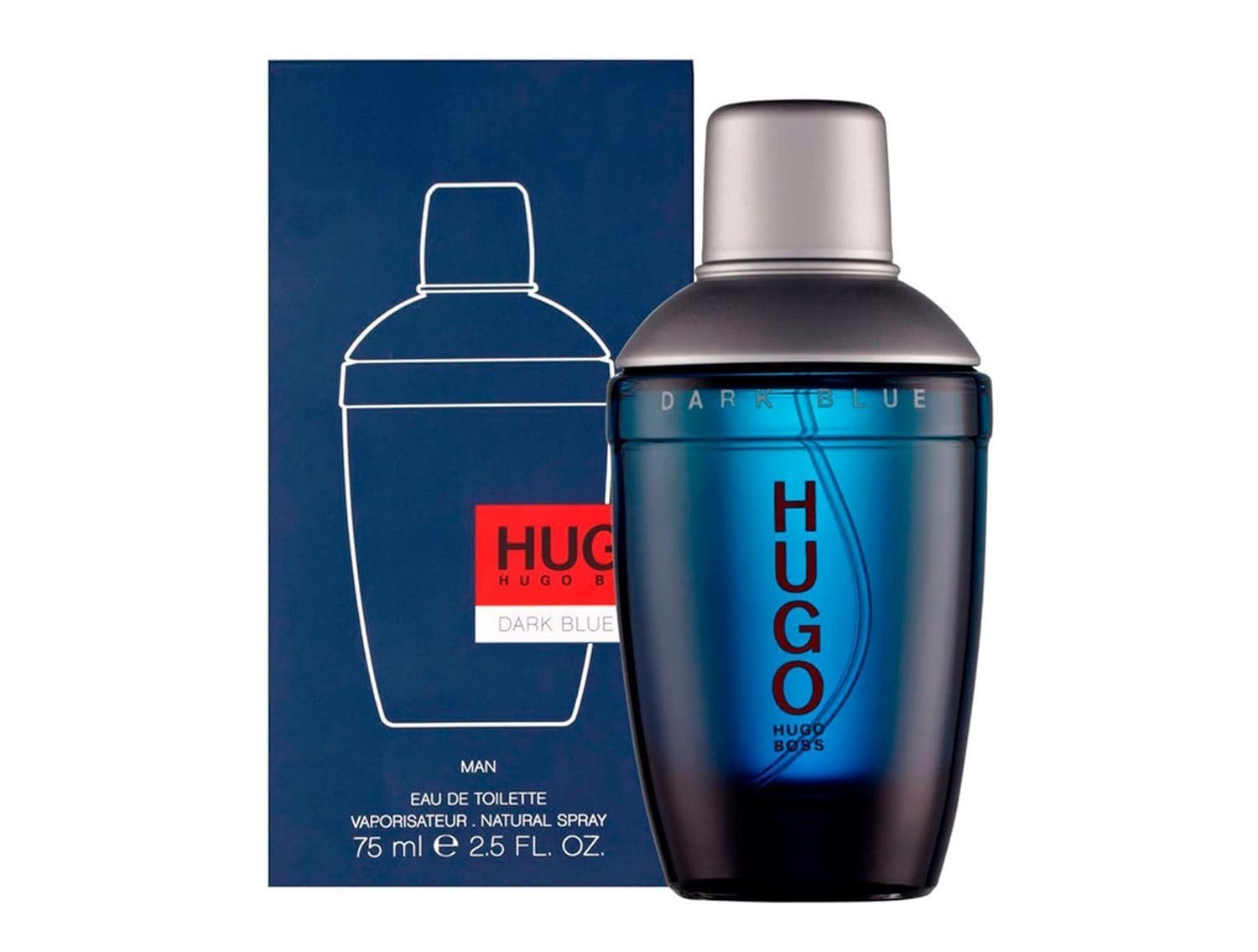 BOSS Eau de Toilette Hugo Dark Blue Man, Glasflakon, Parfüm EDT, Herrenduft