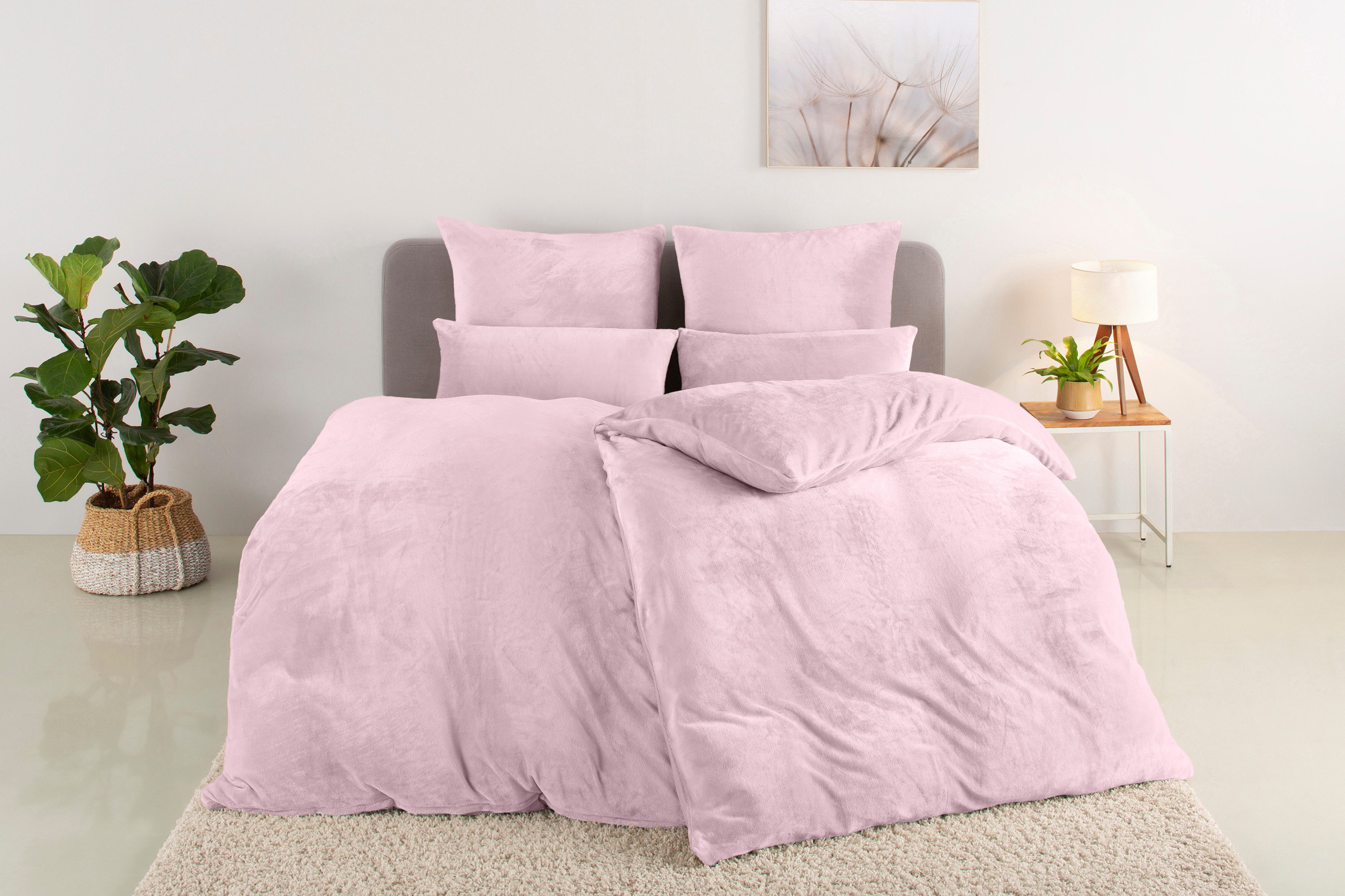 OTTO home Bettwäsche Desner3, besonders weich im Griff, Cashmere-Touch, Fleece, 2 teilig, Bettwäsche mit Reißverschluss