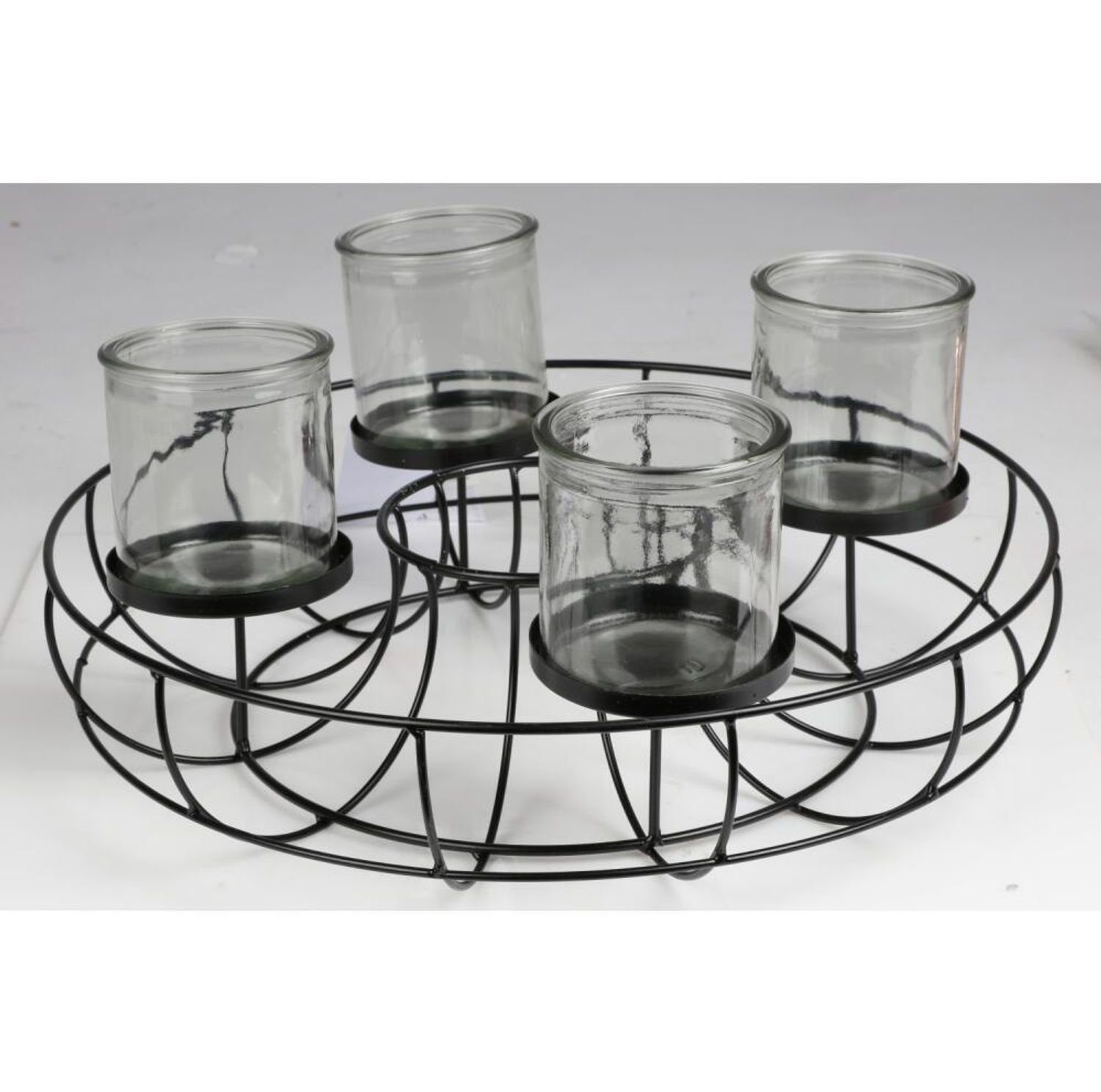 BURI Dekokranz Metall-Adventskranz Ø35cm mit Metallschale Weihnachtsdeko Ke günstig online kaufen