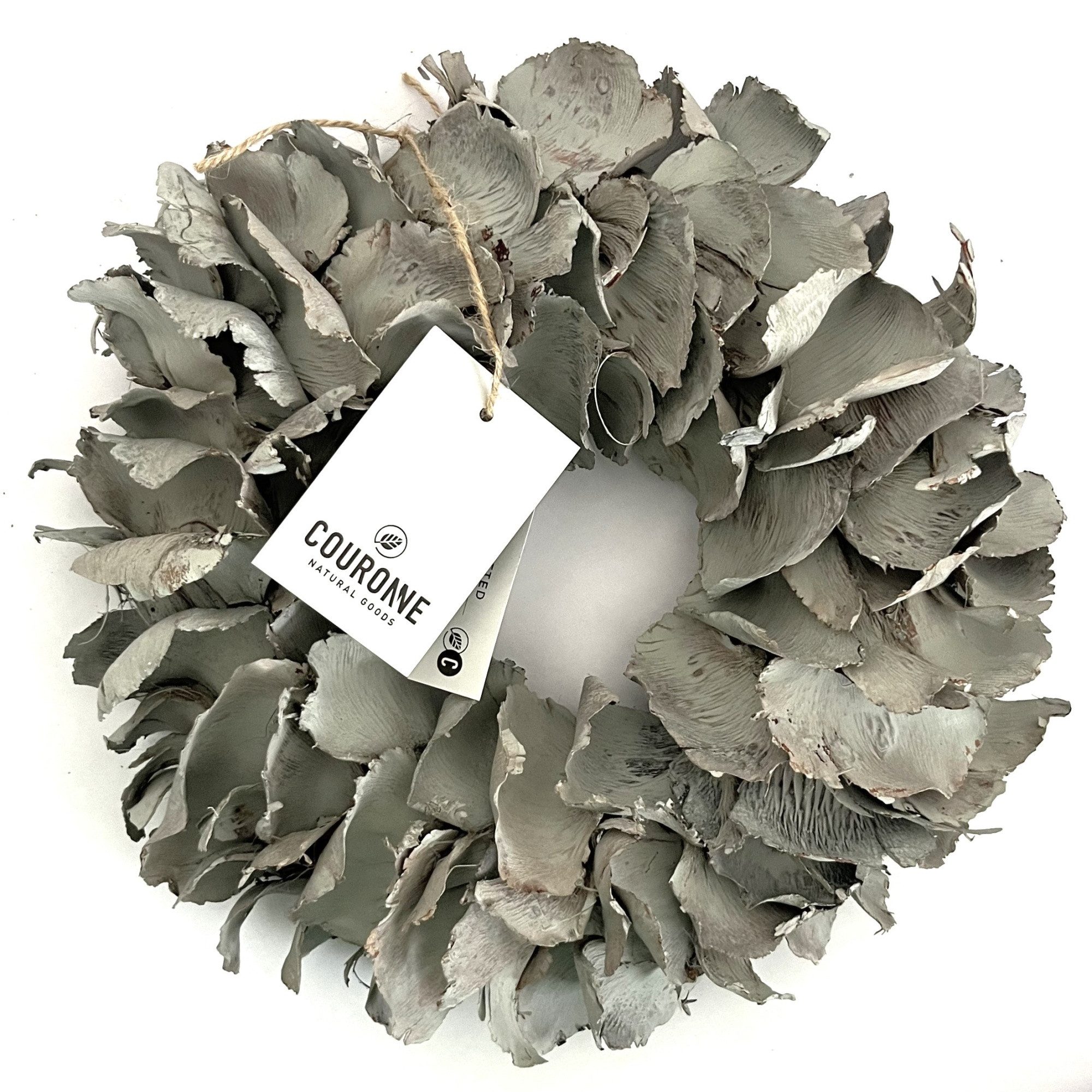 Couronne Dekokranz Deko Hänge Kranz Klein Grau Naturmaterialien Palmblatt 2 günstig online kaufen