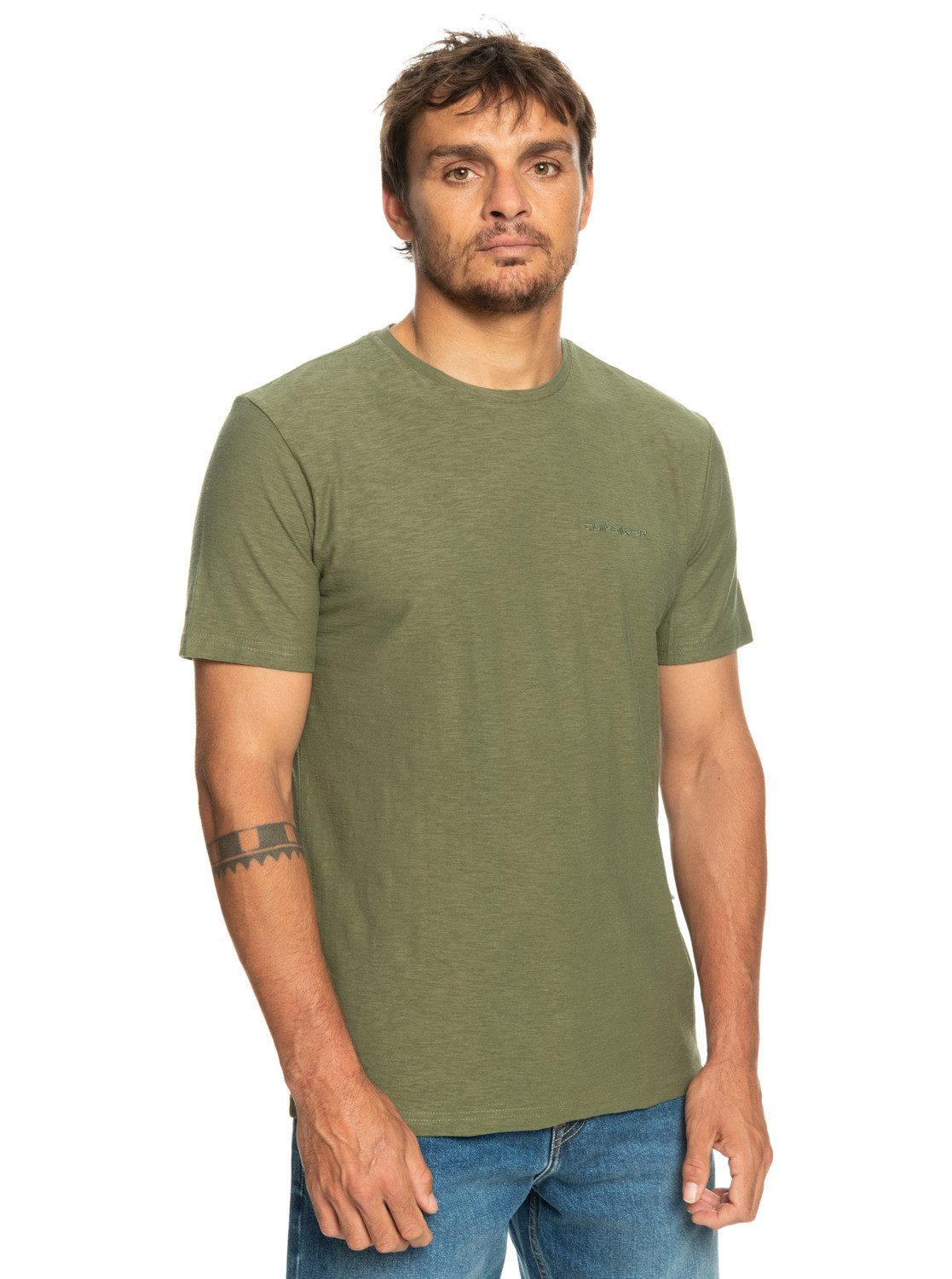 Slub Quiksilver Four T-Shirt Roundneck Leaf Clover